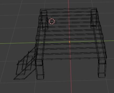 Wooden stage Low-poly 3D model_6