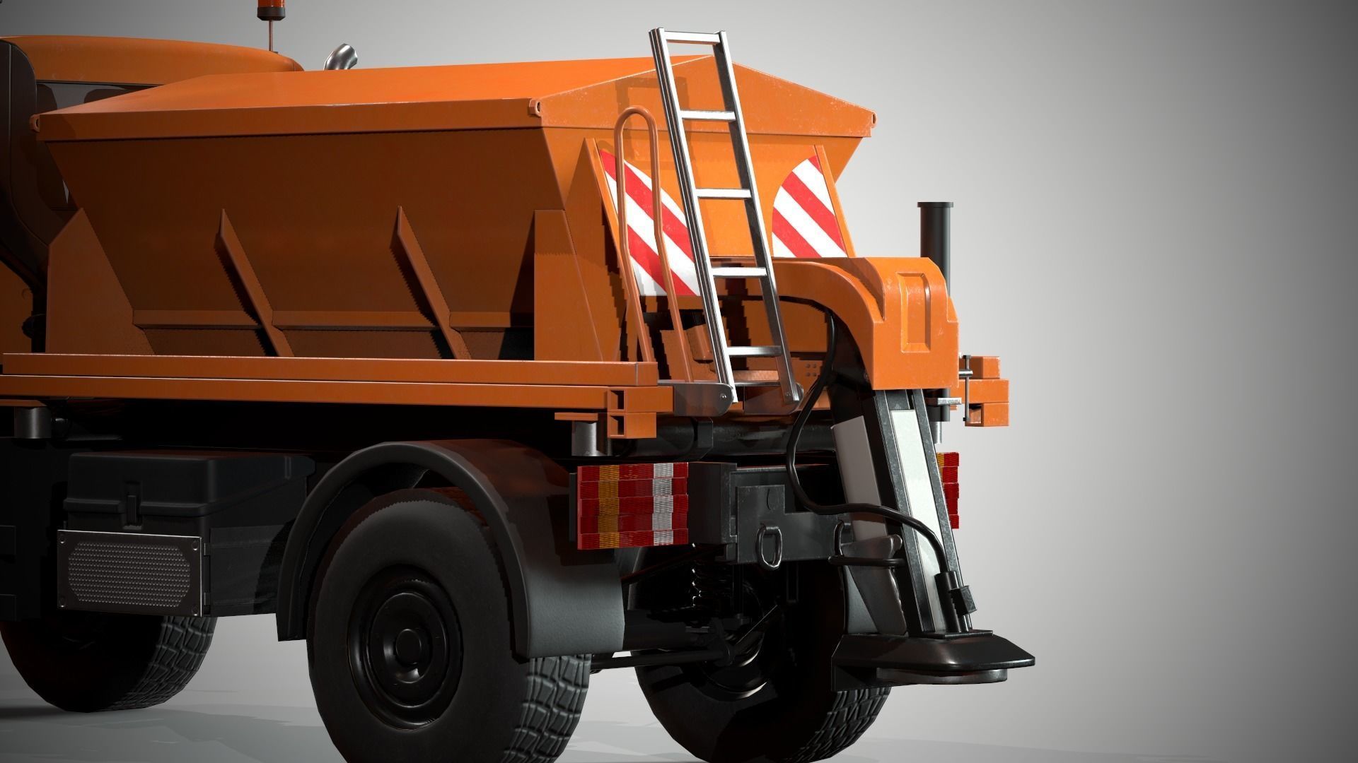 Snowplow Truck Unimog U500 2 Low-poly 3D model_6