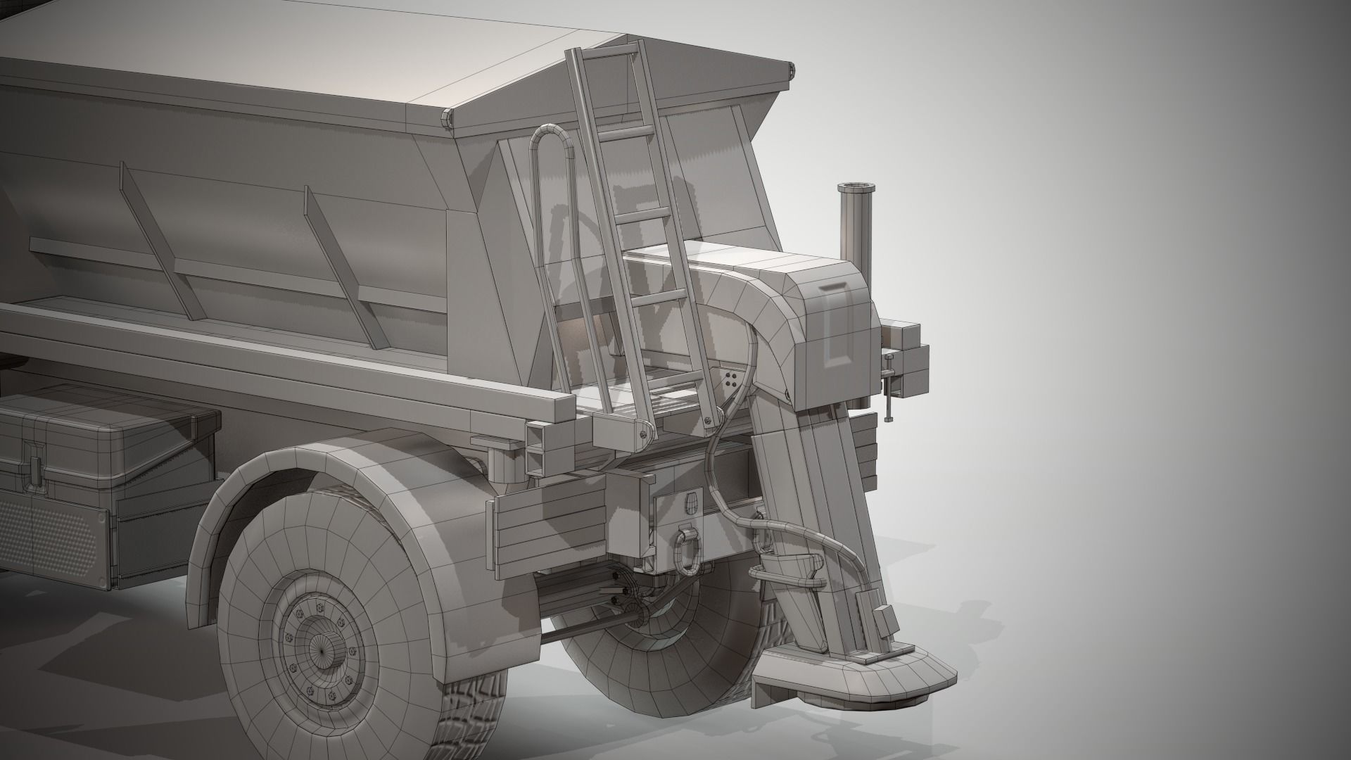Snowplow Truck Unimog U500 2 Low-poly 3D model_14