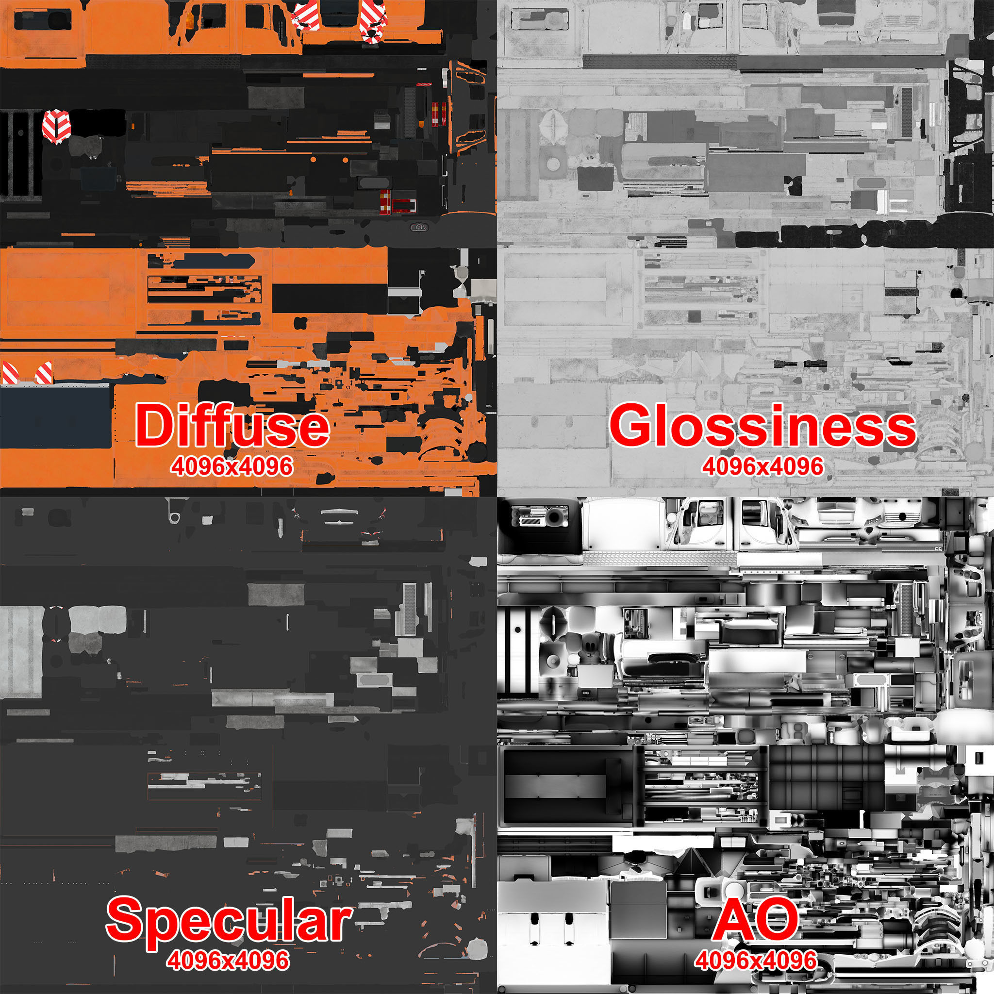 Snowplow Truck Unimog U500 2 Low-poly 3D model_15