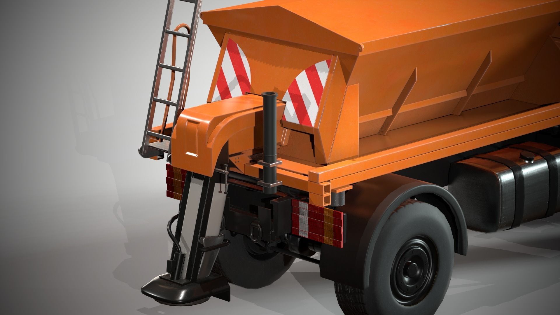 Snowplow Truck Unimog U500 2 Low-poly 3D model_7