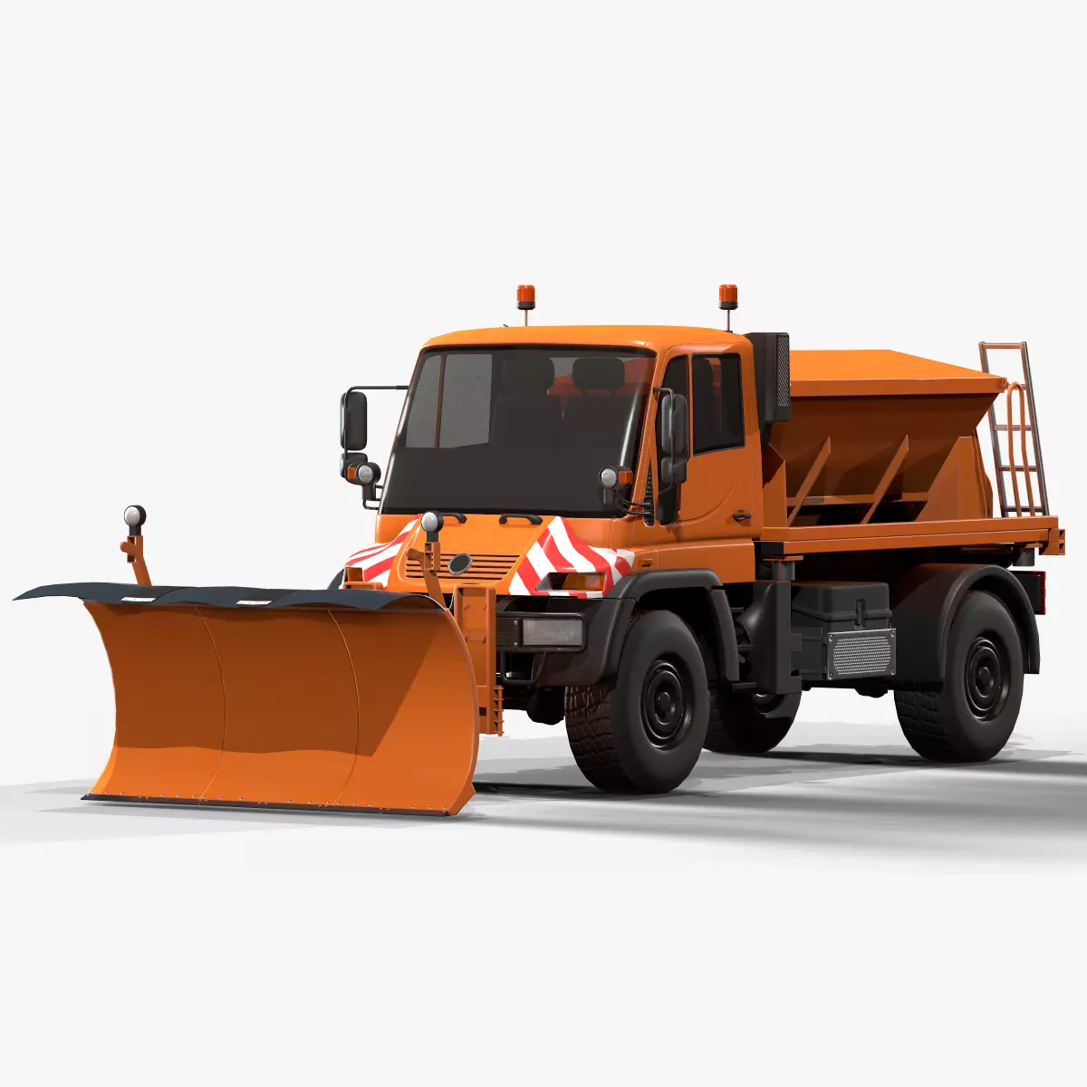 Snowplow Truck Unimog U500 2 Low-poly 3D model_0