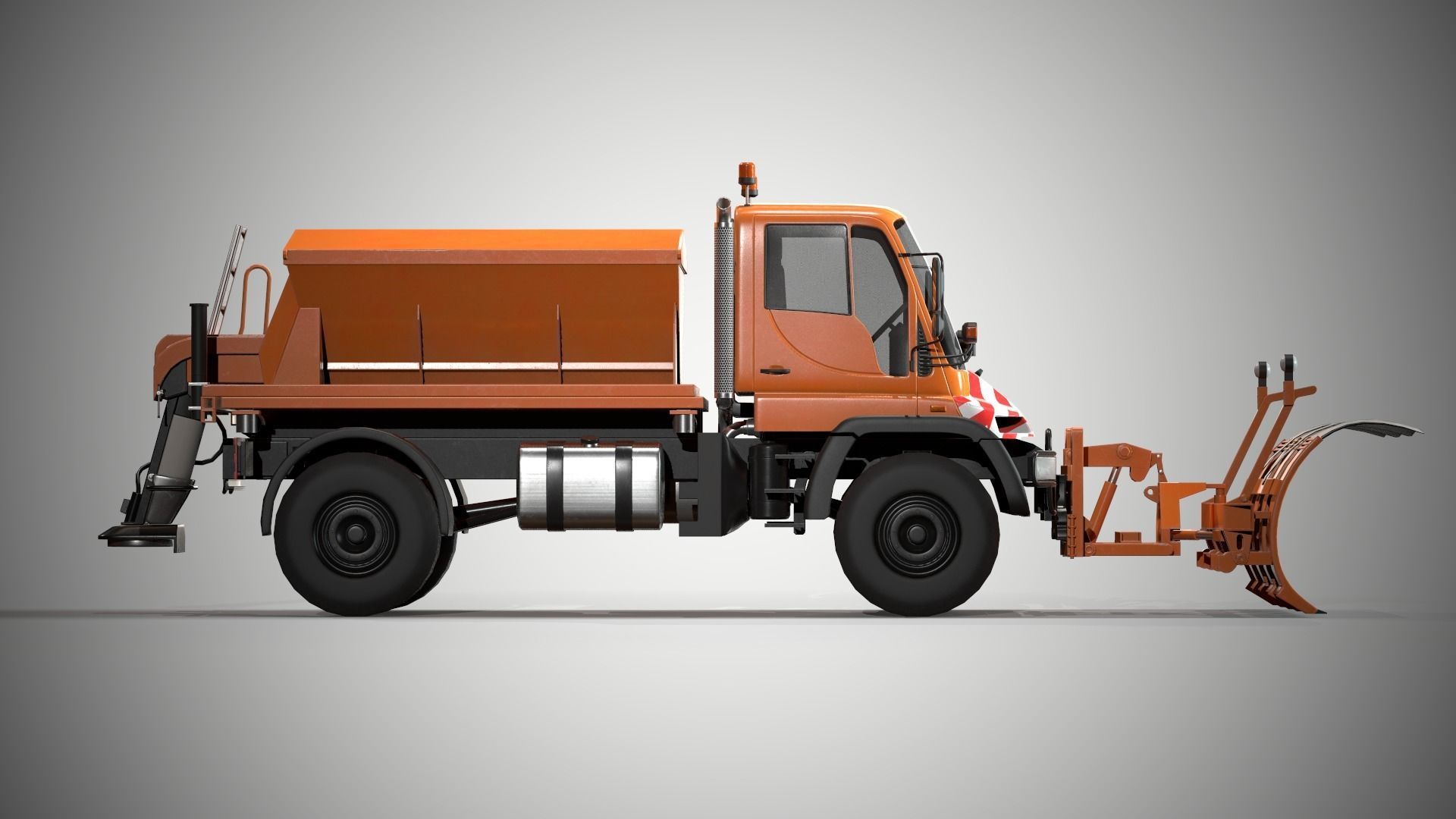Snowplow Truck Unimog U500 2 Low-poly 3D model_8