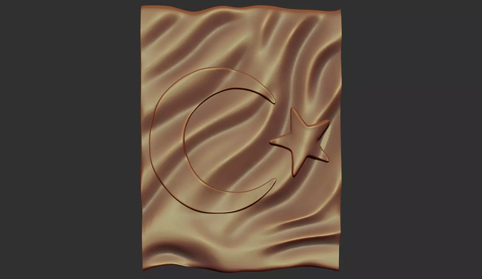 Turkish Flag 3D print model_0