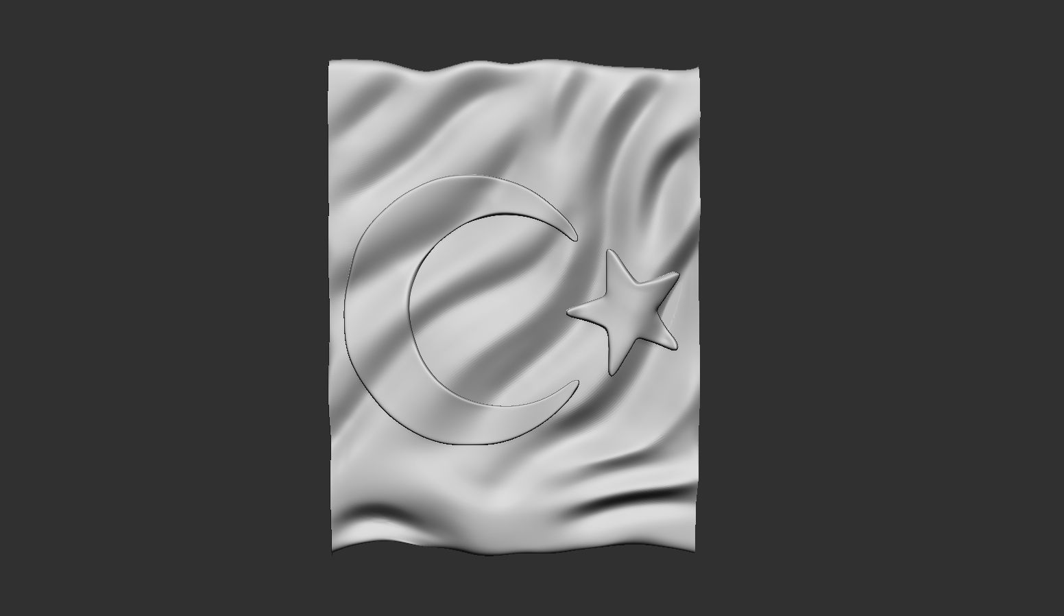 Turkish Flag 3D print model_4