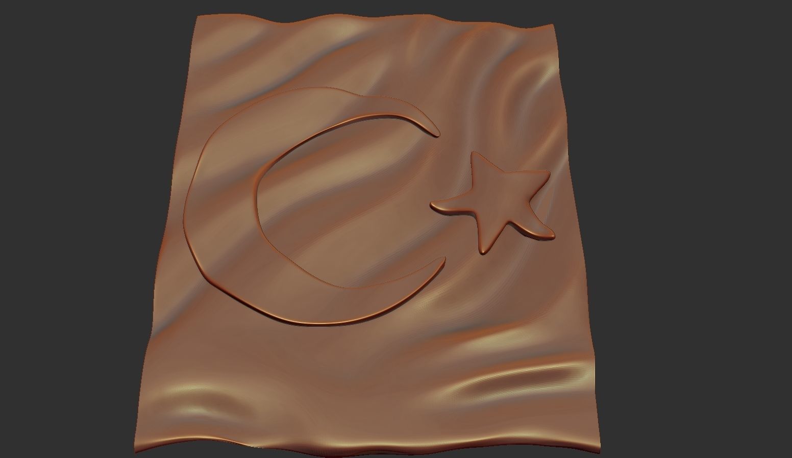 Turkish Flag 3D print model_2