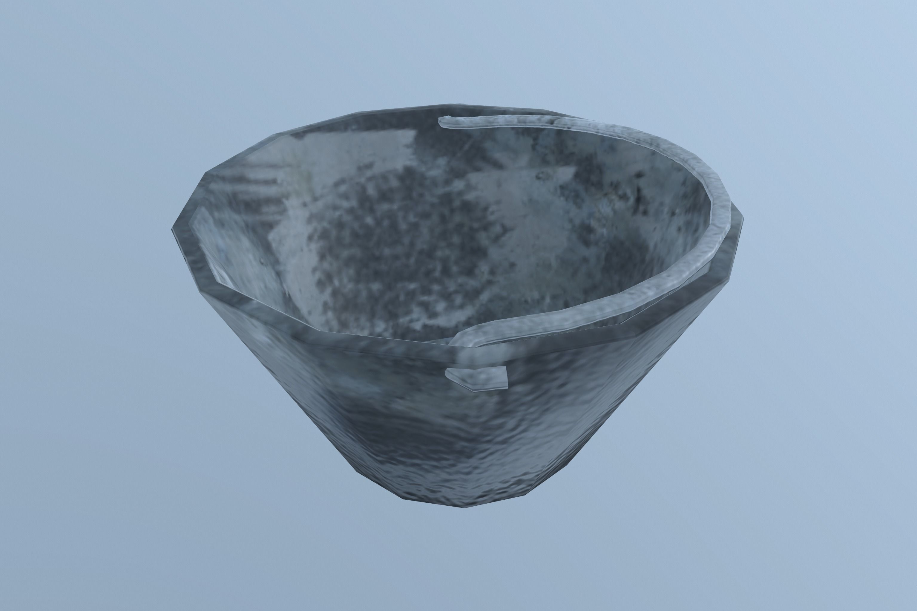 Bucket metal bowl Low-poly 3D model_1