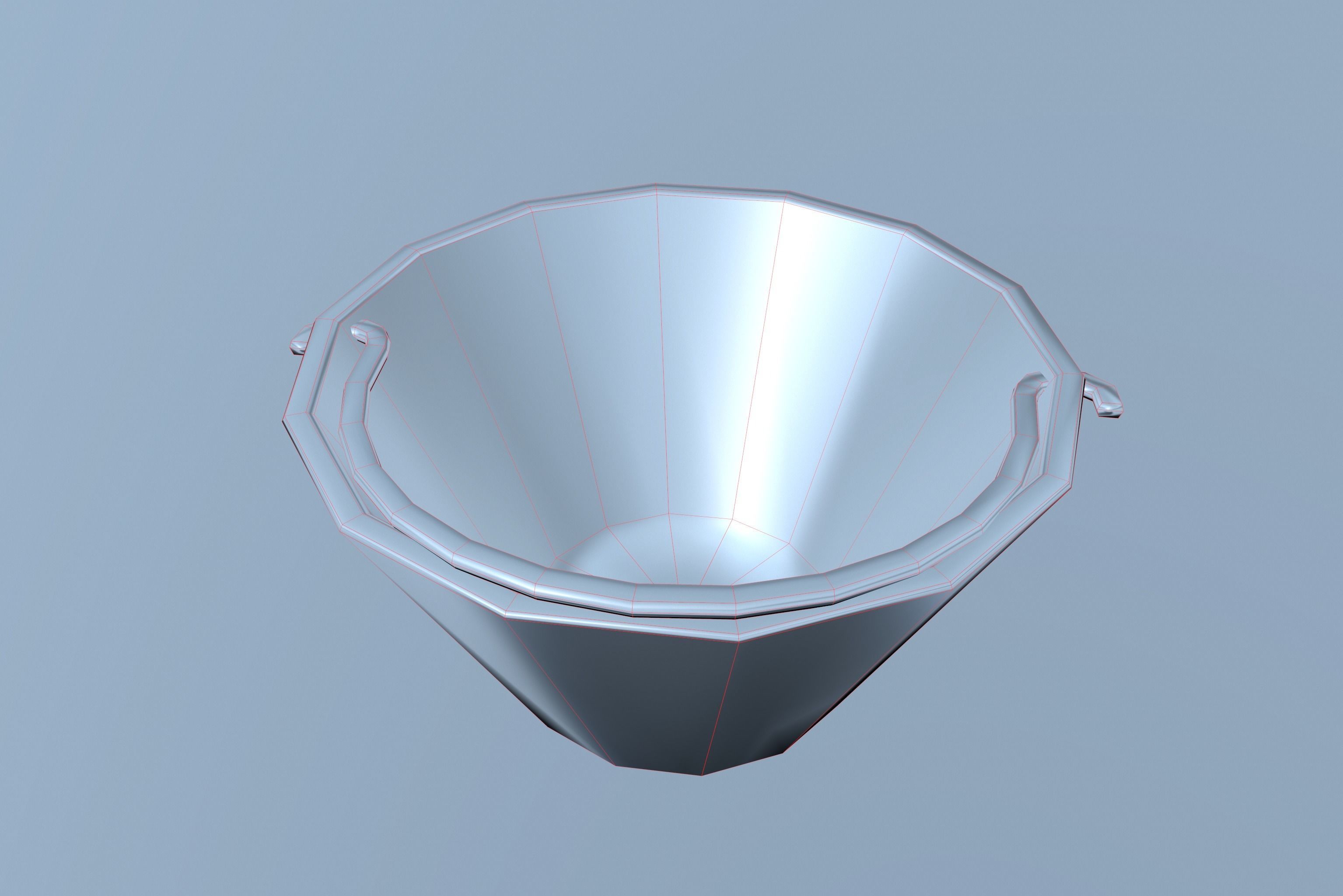 Bucket metal bowl Low-poly 3D model_11