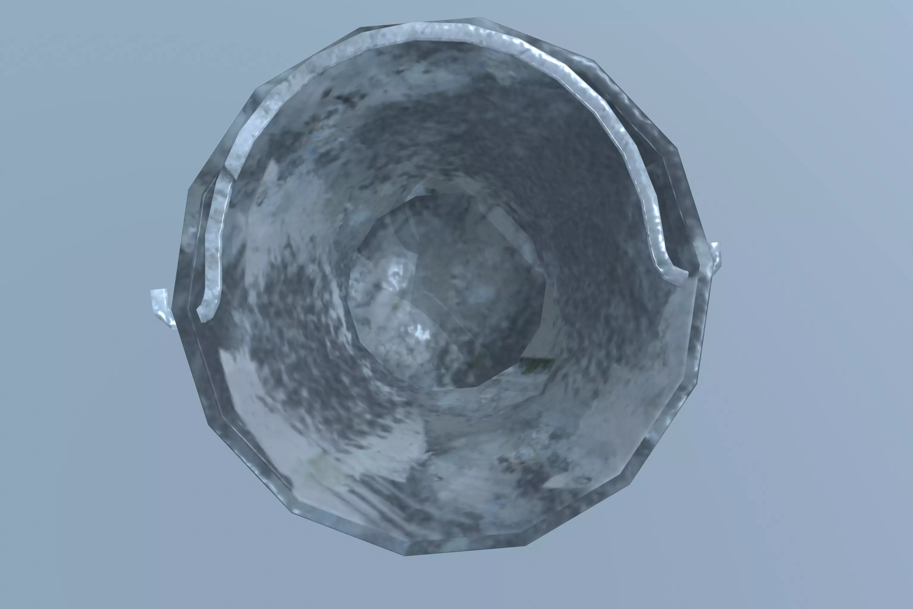 Bucket metal bowl Low-poly 3D model_0