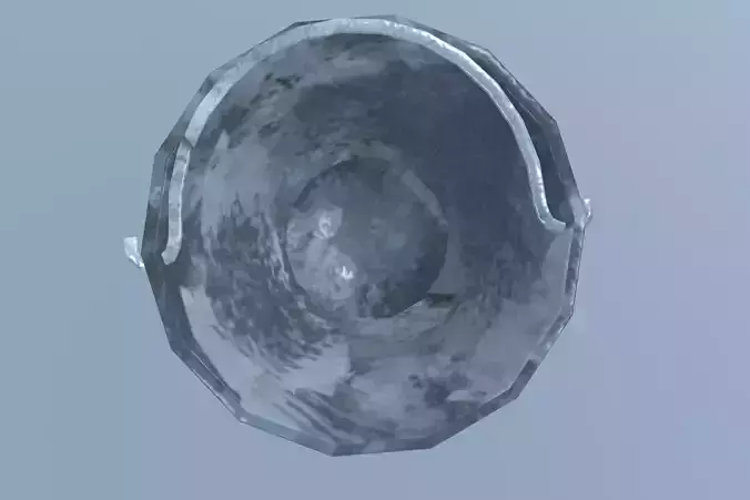 Bucket metal bowl Low-poly 3D model