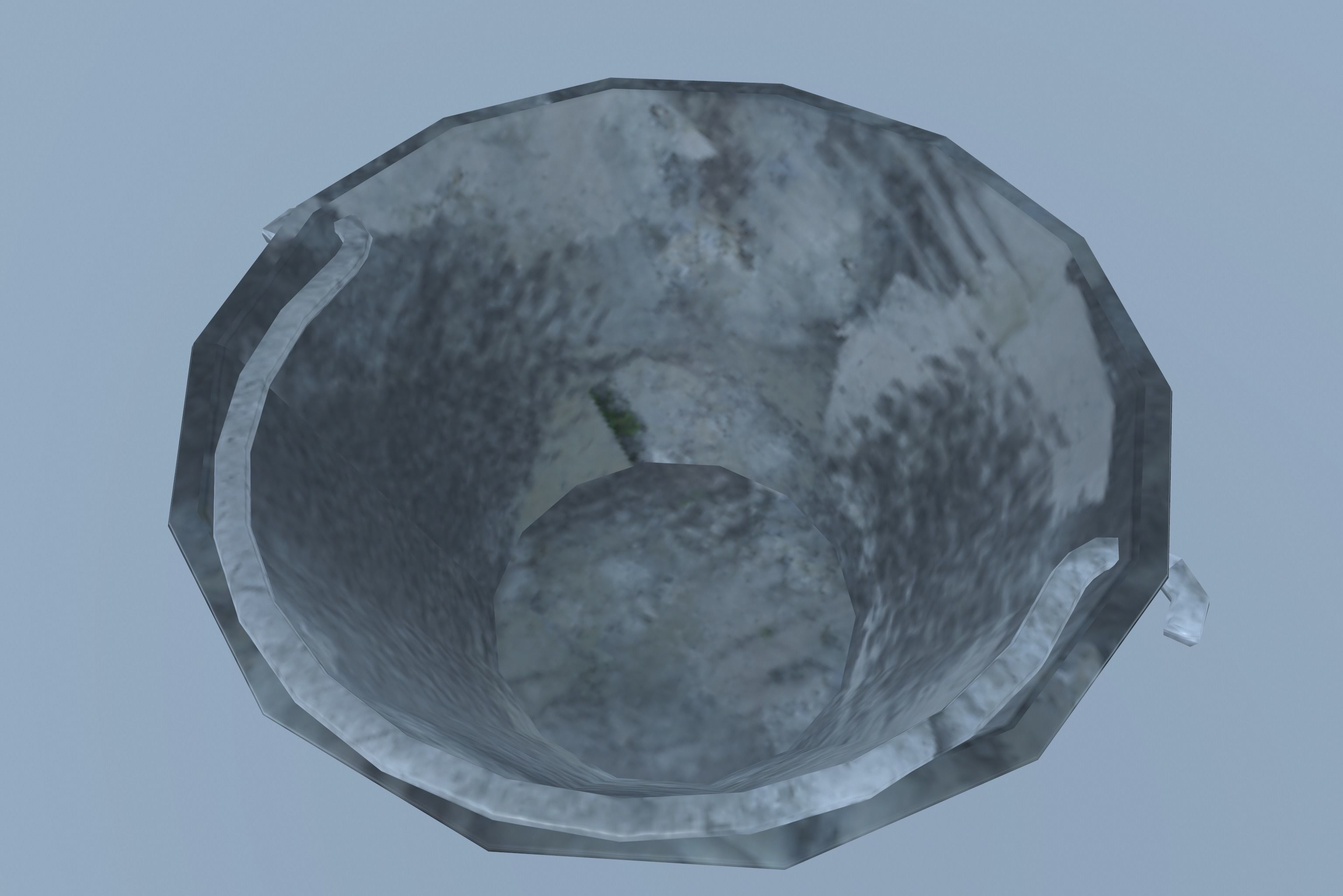 Bucket metal bowl Low-poly 3D model_3