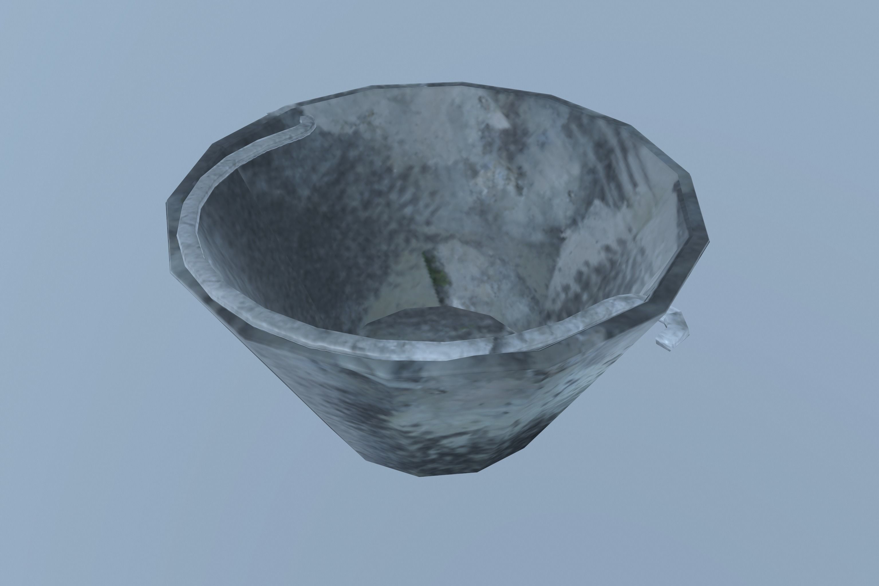 Bucket metal bowl Low-poly 3D model_2