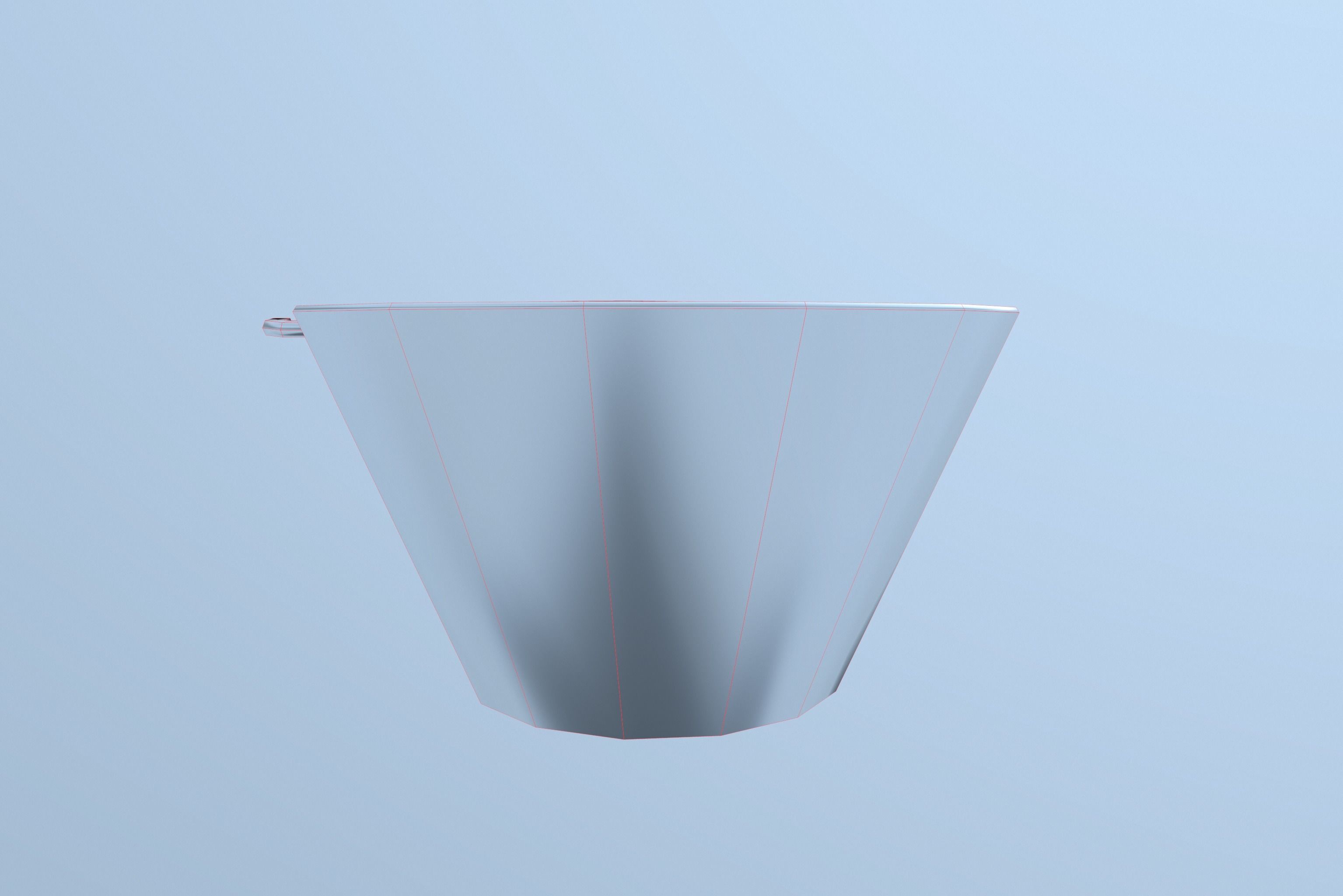 Bucket metal bowl Low-poly 3D model_9