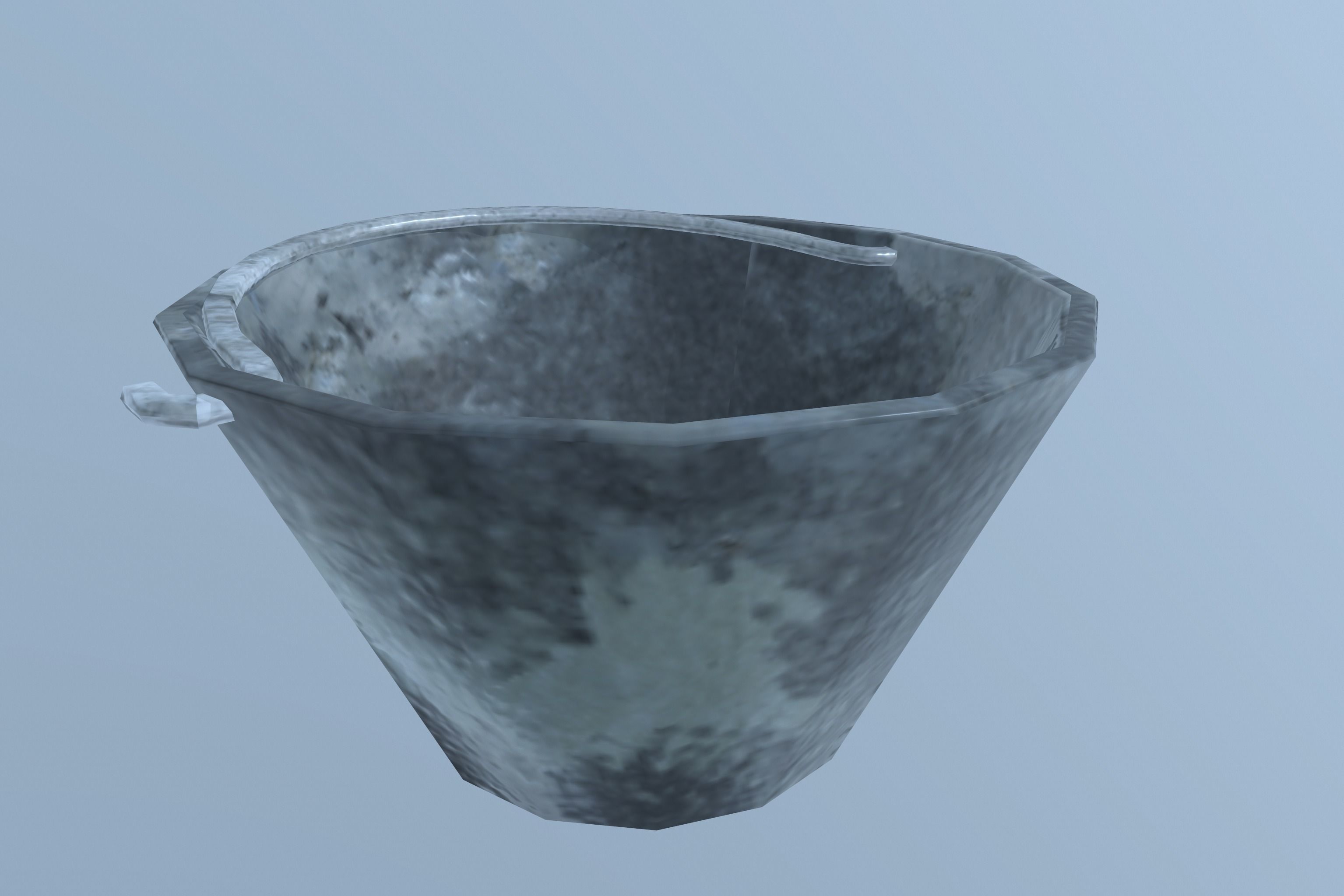 Bucket metal bowl Low-poly 3D model_5