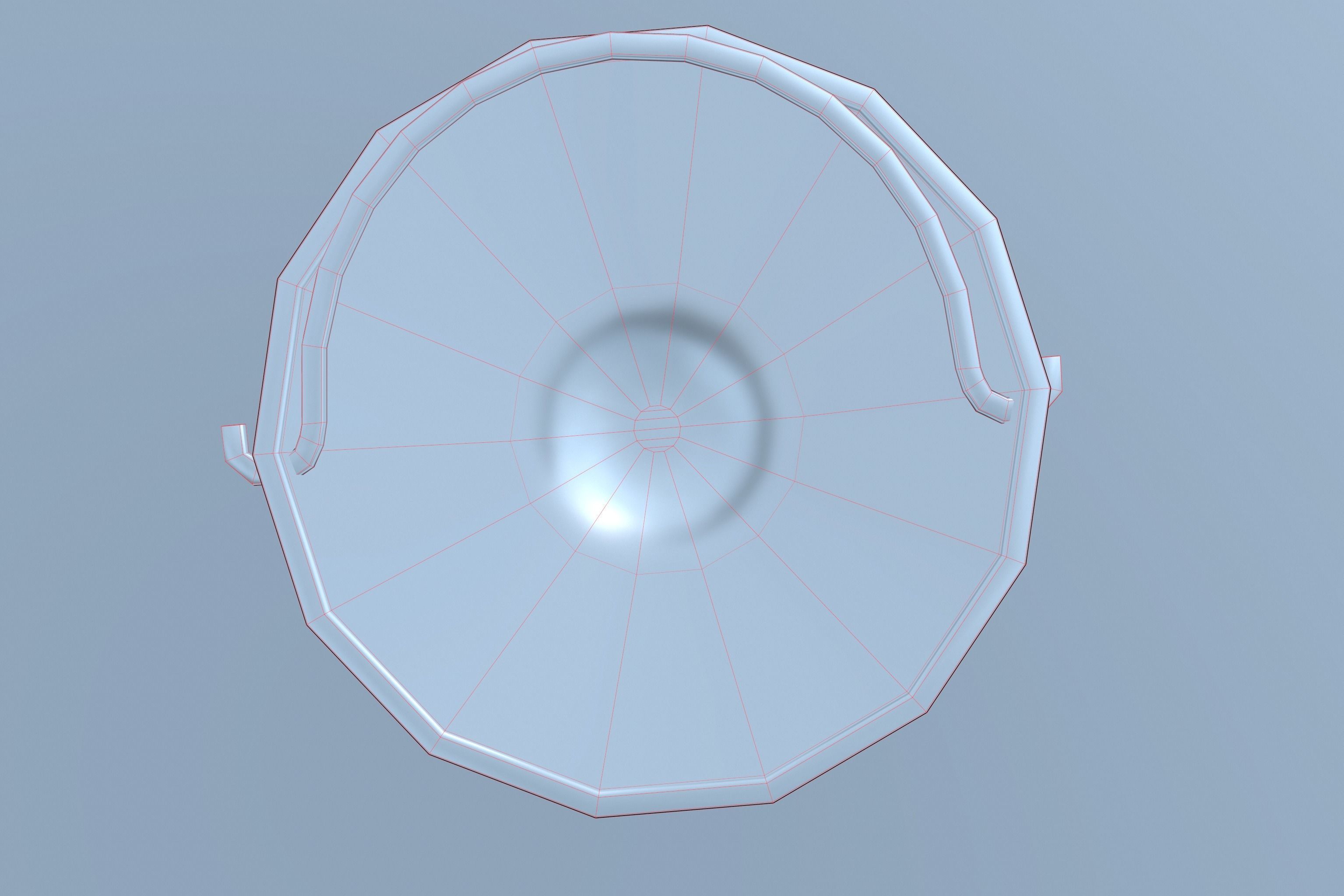 Bucket metal bowl Low-poly 3D model_8