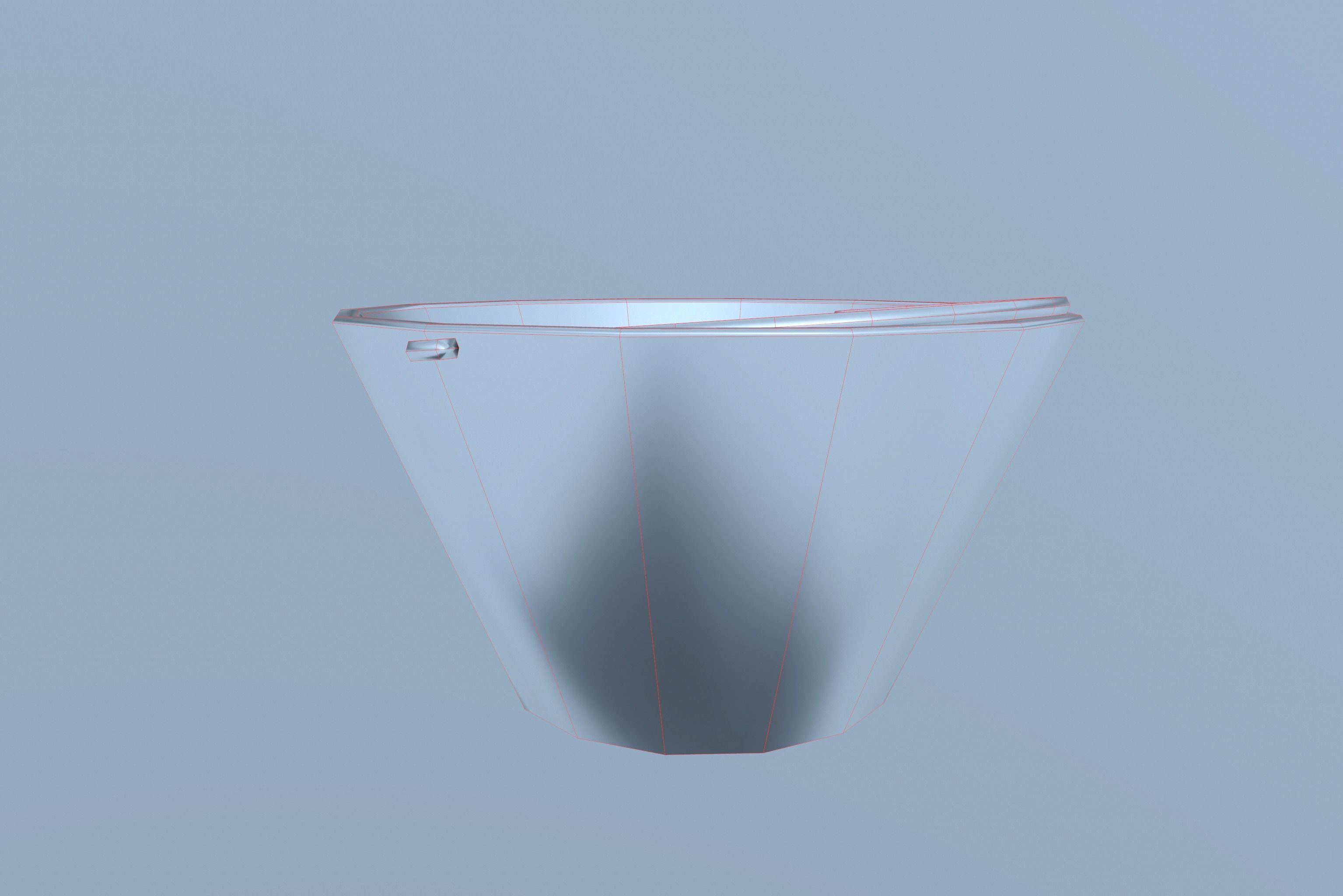 Bucket metal bowl Low-poly 3D model_10