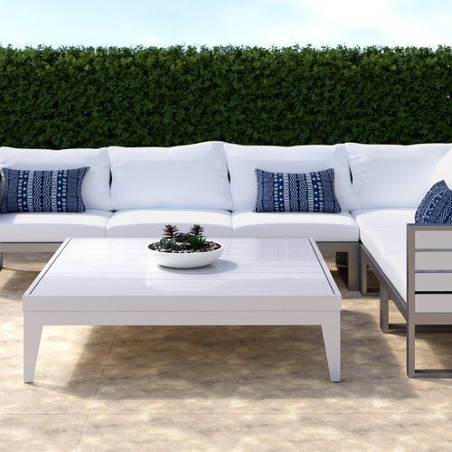 Anodized Silver Angelina Metal Coffee Table 3D model_1