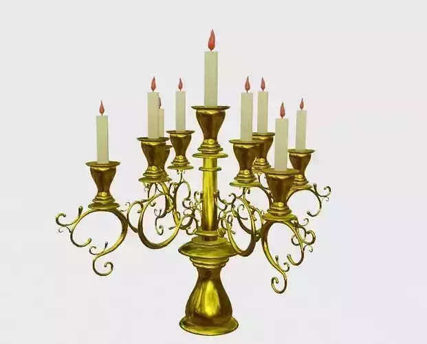 candlestick candelabra - candelabra Low-poly 3D model