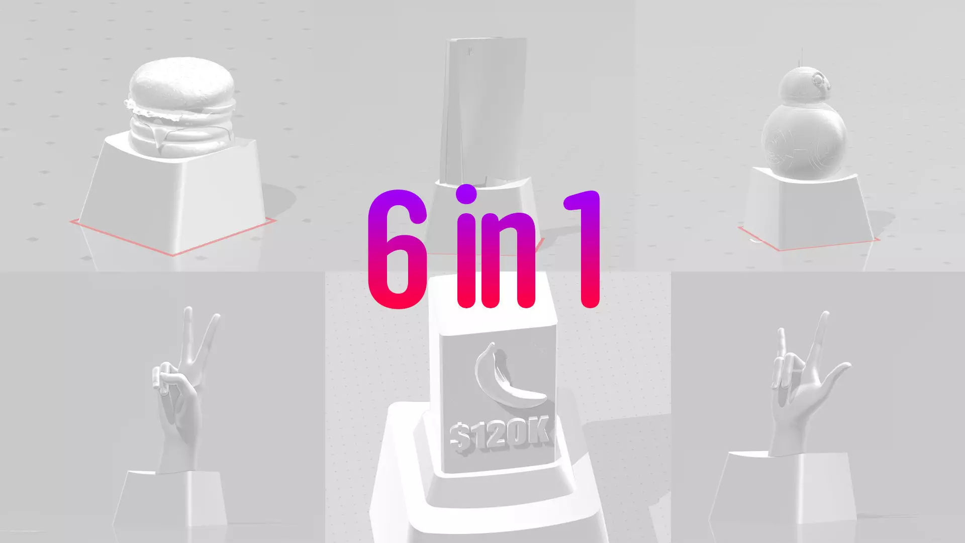 3D PRINT KEYCAP 6 in 1 set 13 3D print model