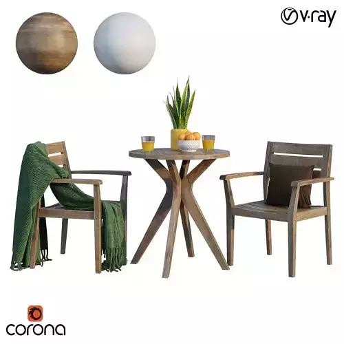 Outdoor table set 3D model