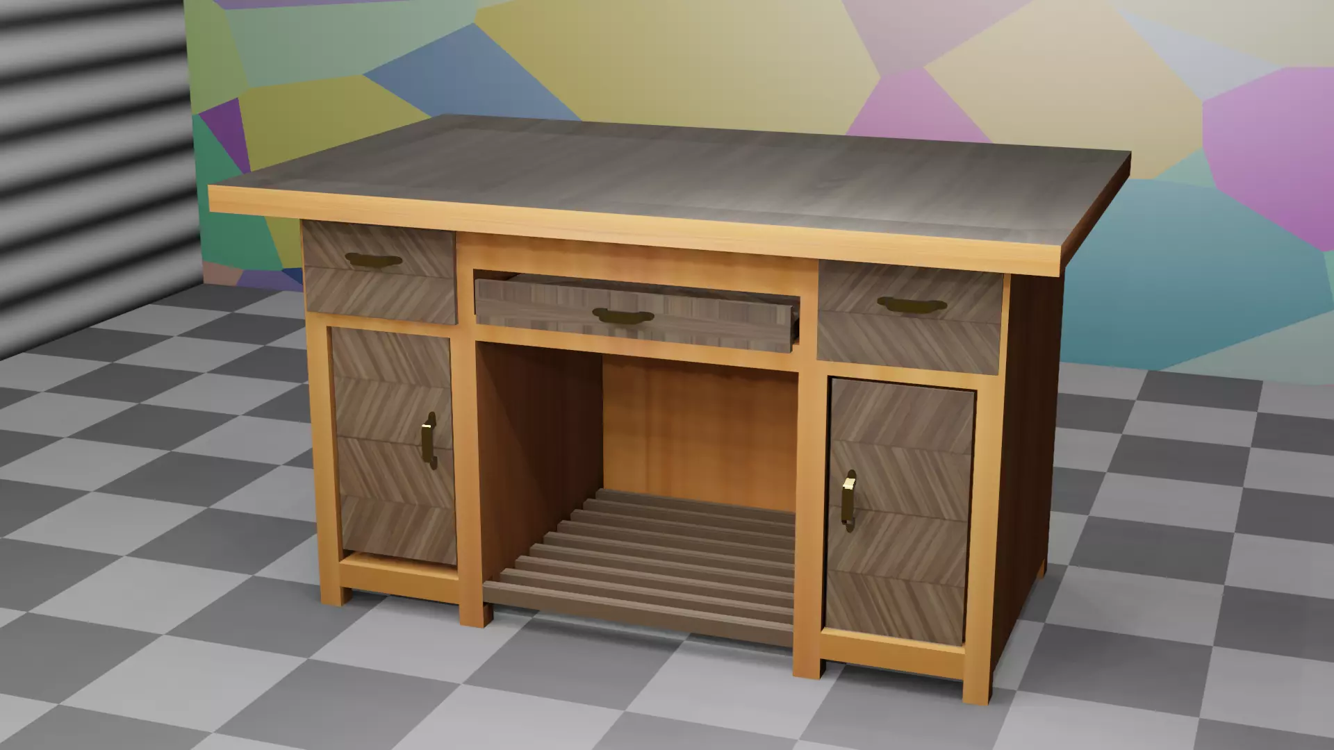 3D Computer Table Low-poly 3D model