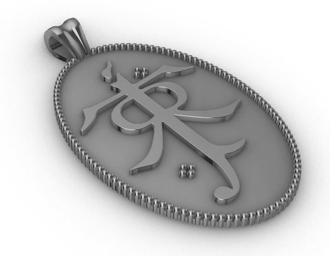 JRR Tolkien inspired pendant 3D print model