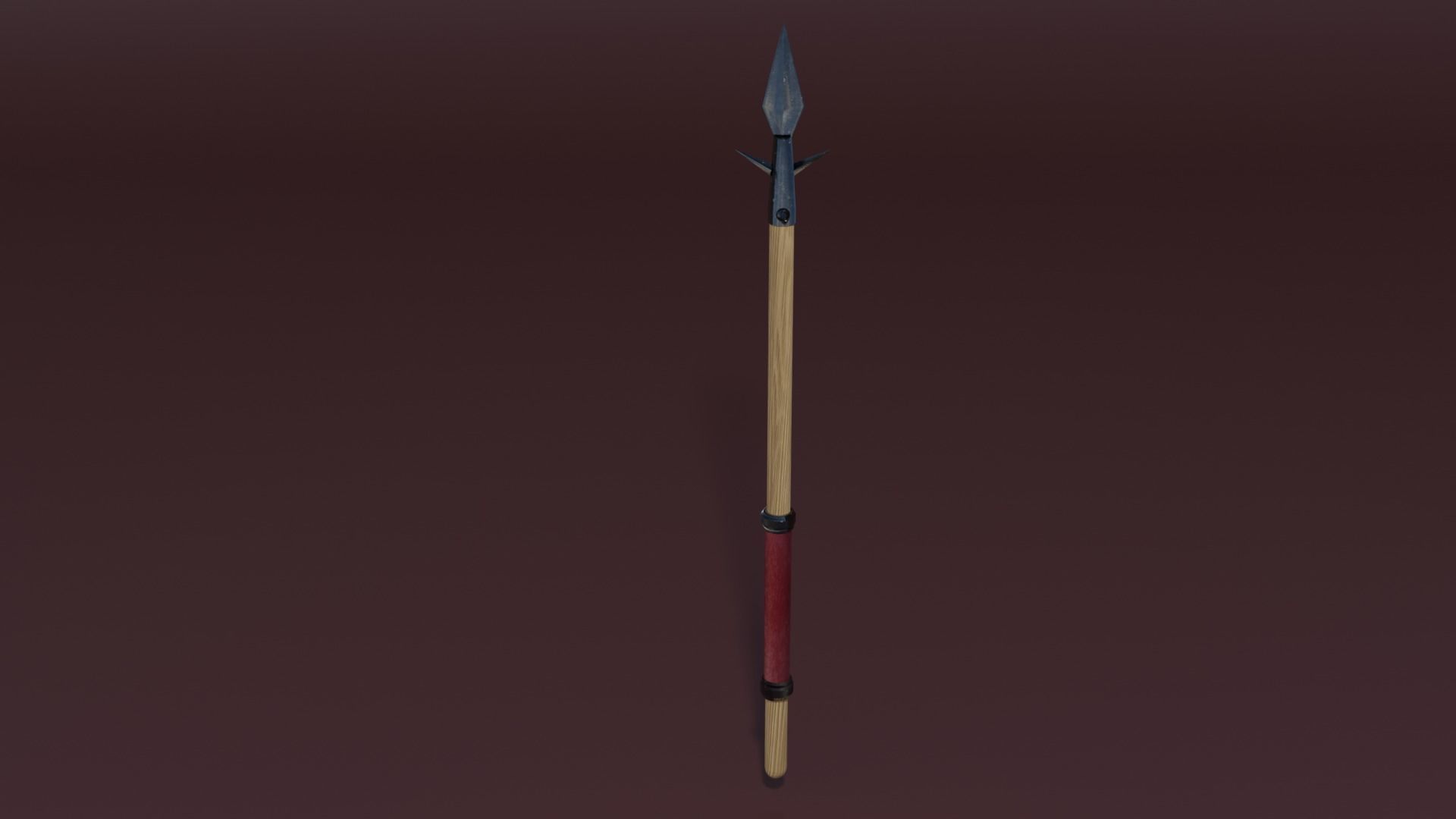 Medieval spear Low-poly 3D model_4