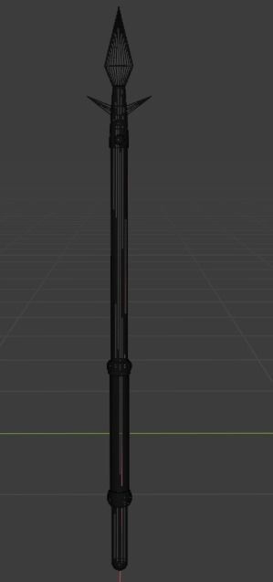 Medieval spear Low-poly 3D model_6