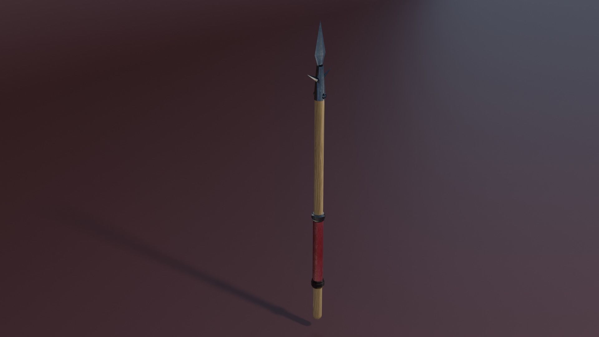 Medieval spear Low-poly 3D model_3