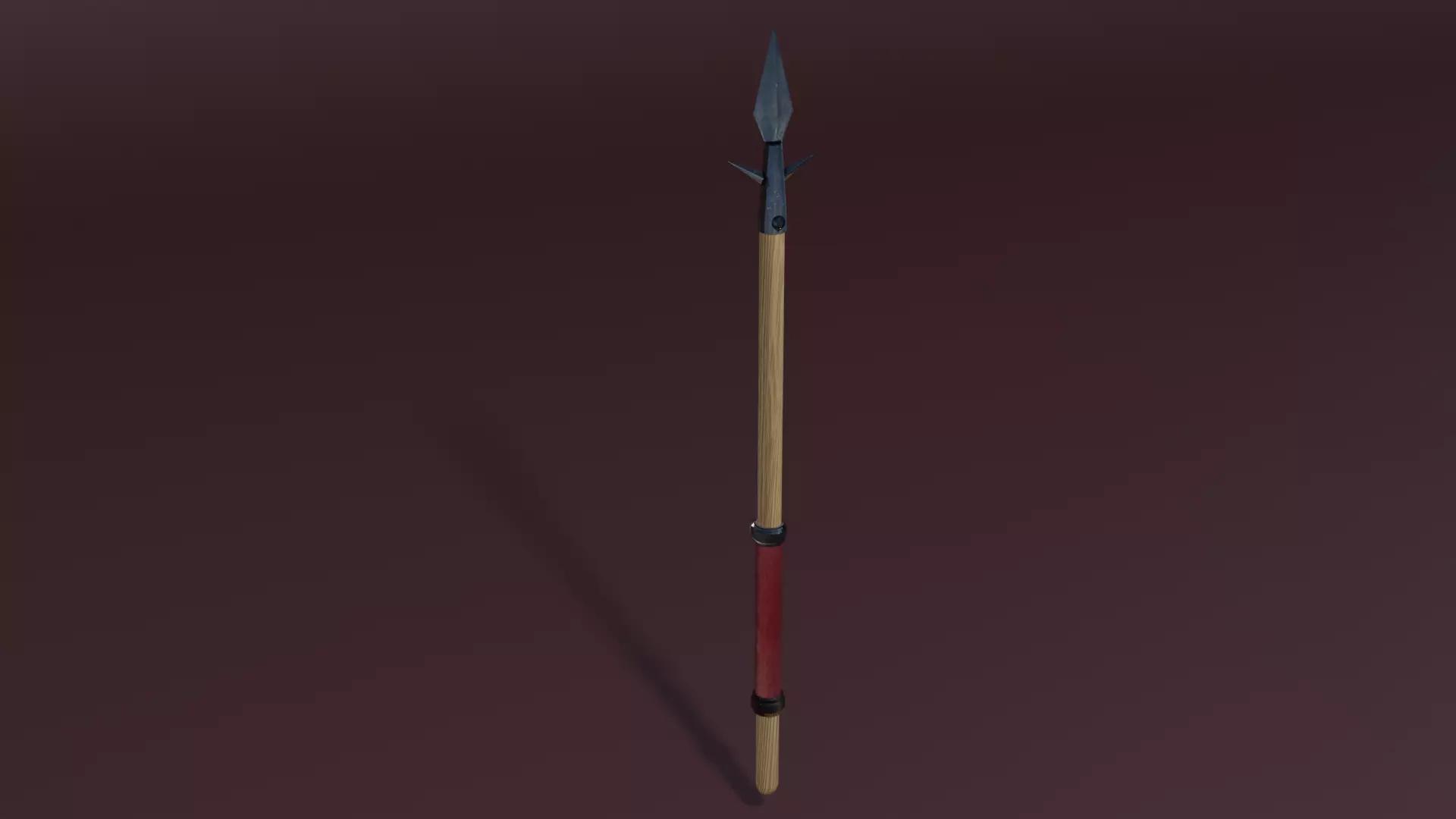 Medieval spear Low-poly 3D model_0