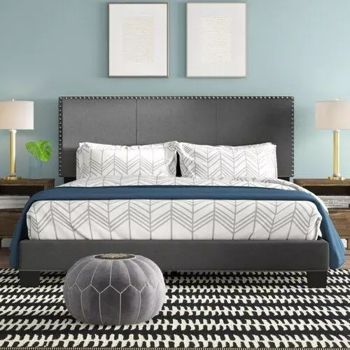 Dark Gray Burrus Upholstered Standard Bed 3D model