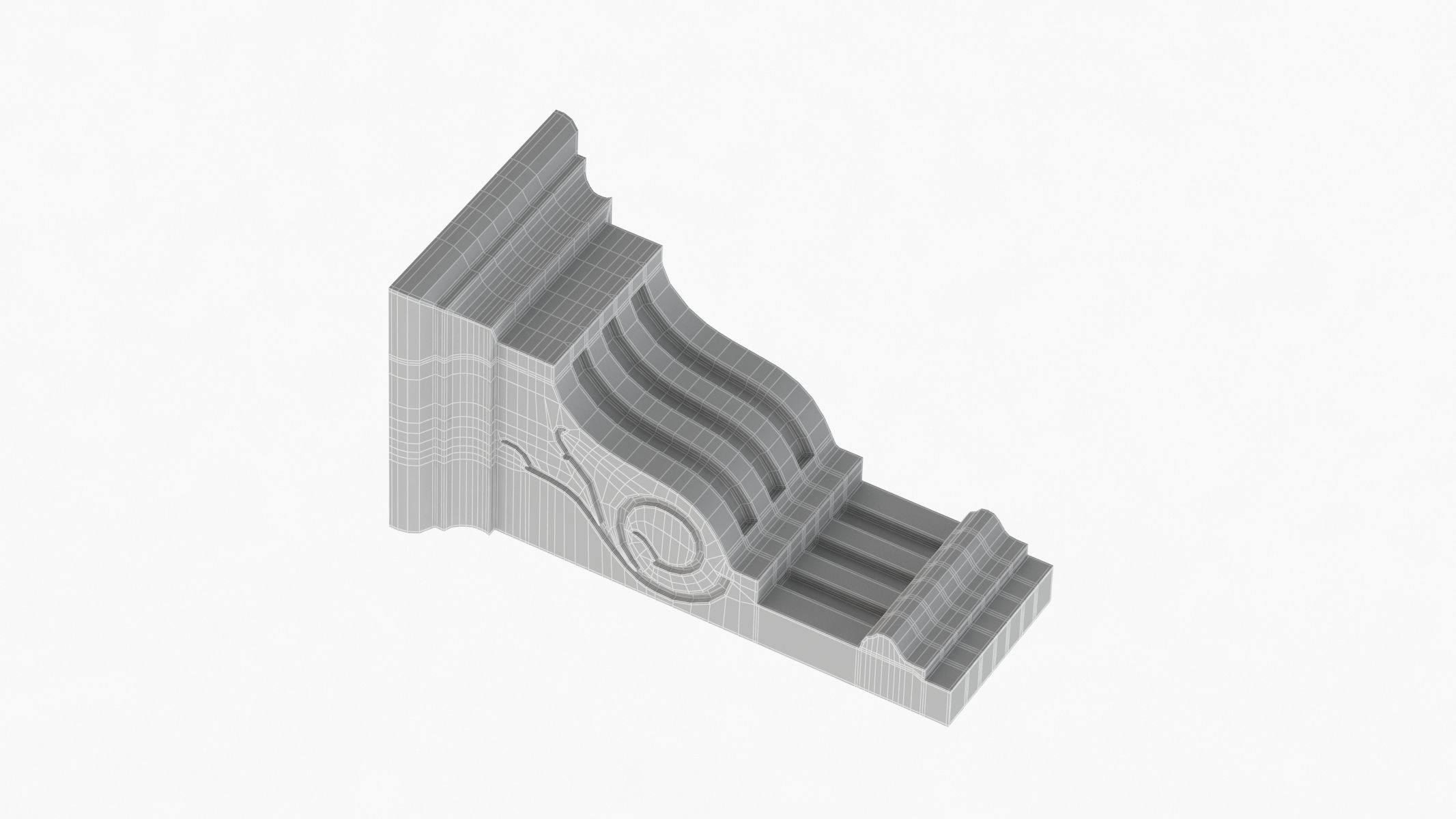 Scroll Corbel 47 - 3D Printable 3D model_8