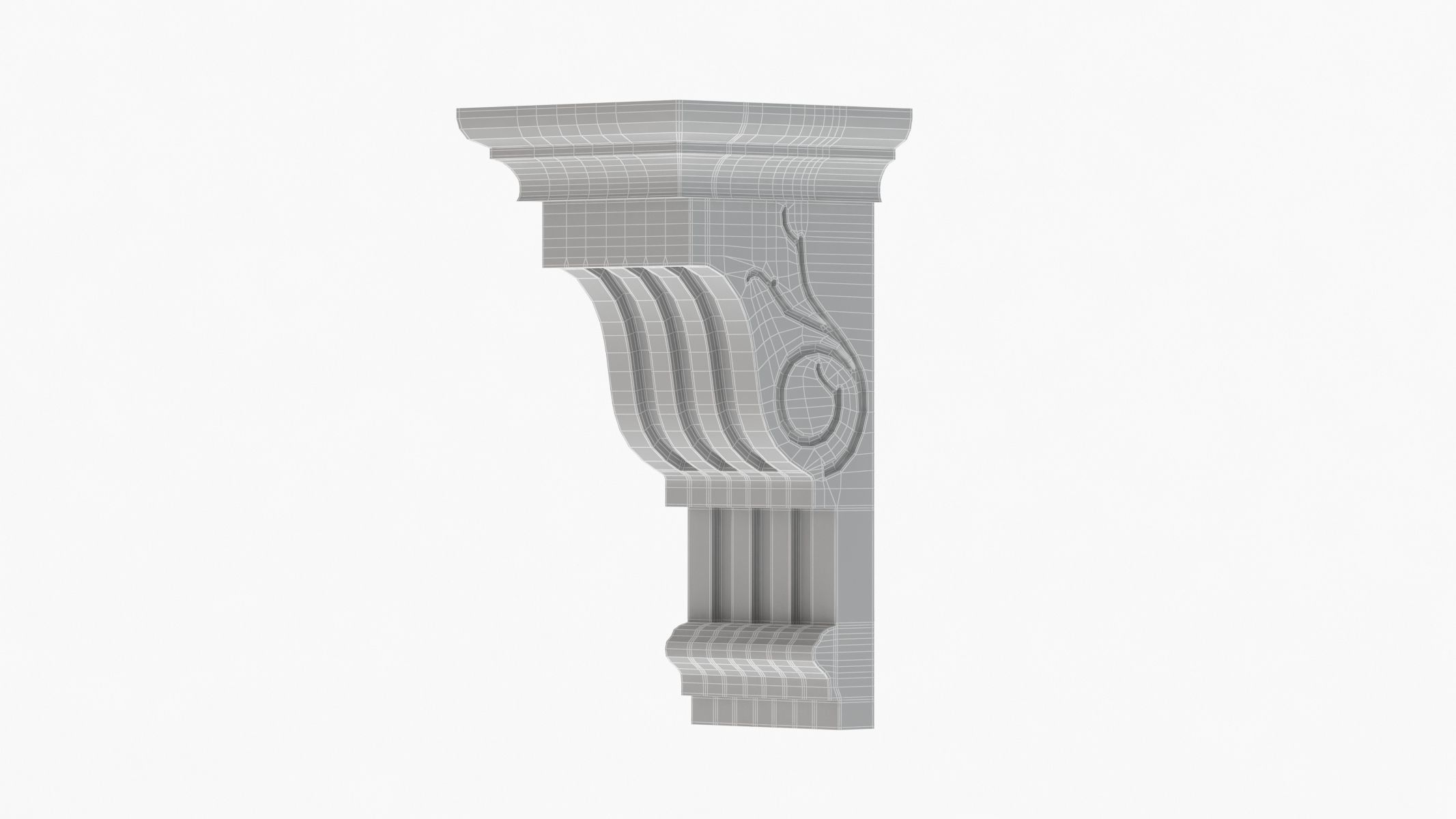 Scroll Corbel 47 - 3D Printable 3D model_7