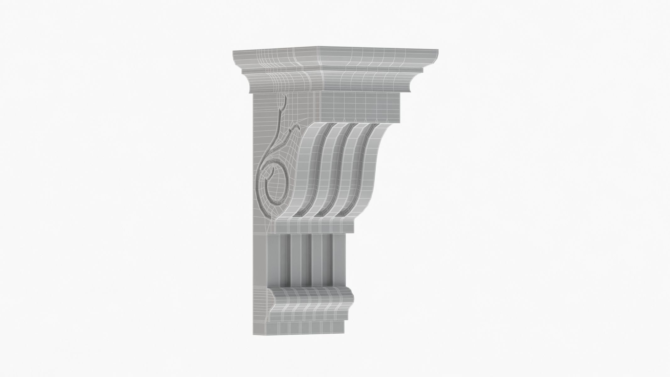 Scroll Corbel 47 - 3D Printable 3D model_5