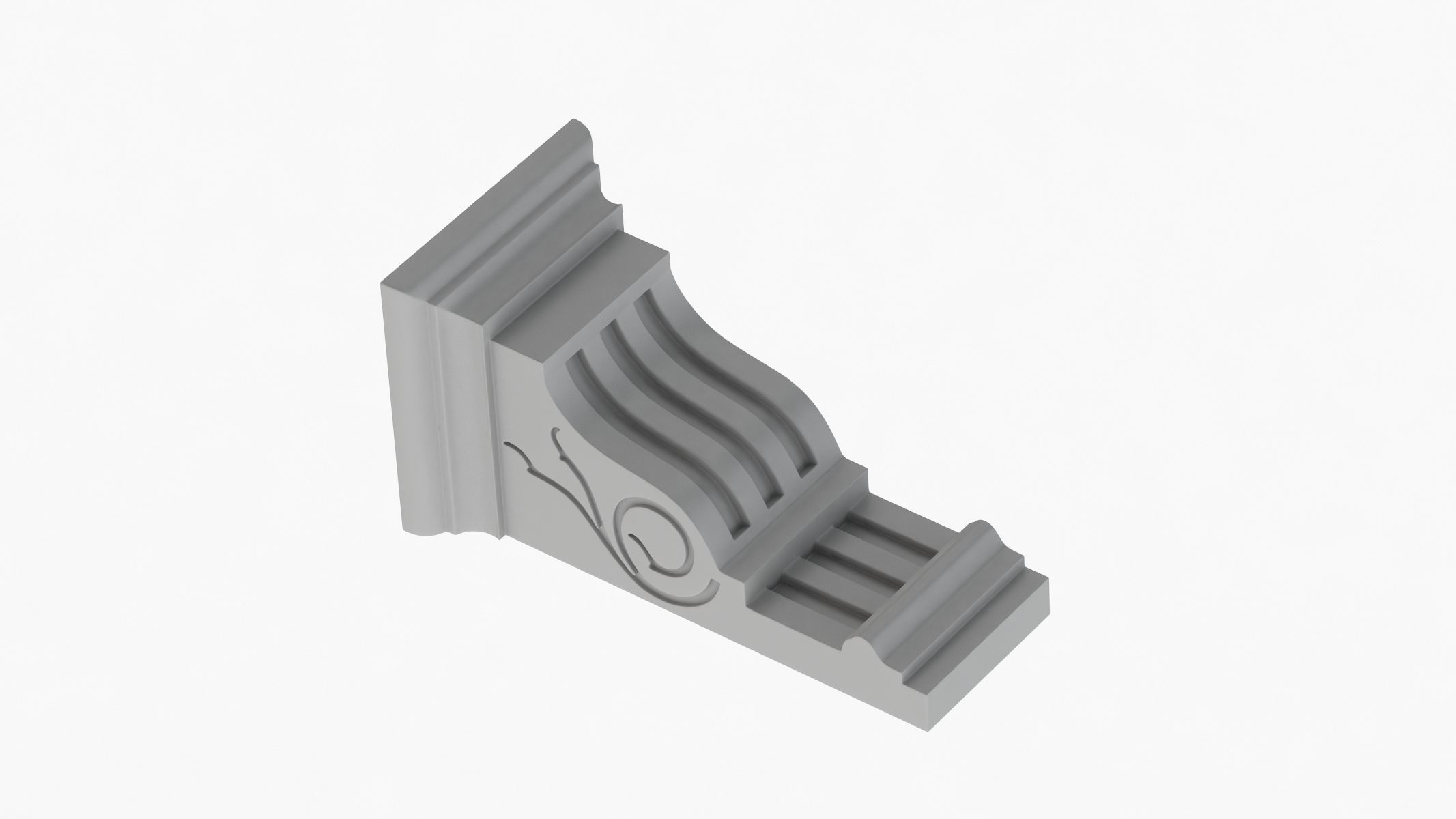 Scroll Corbel 47 - 3D Printable 3D model_3