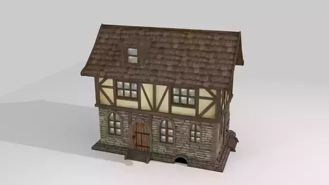 Cartoon medieval house 3 3d Low-poly 3D model Cartoon medieval house 3 3d Low-poly 3D model