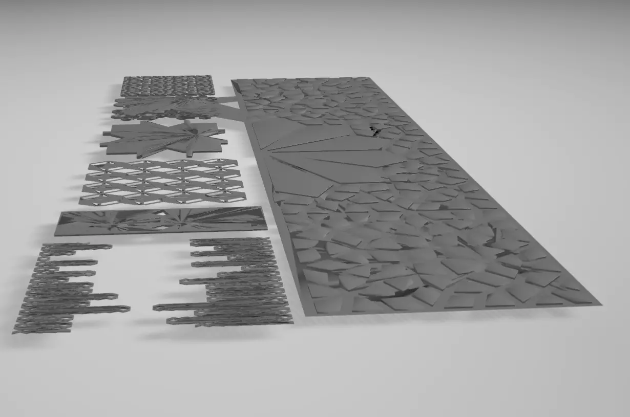 partions set of tiles Free 3D model