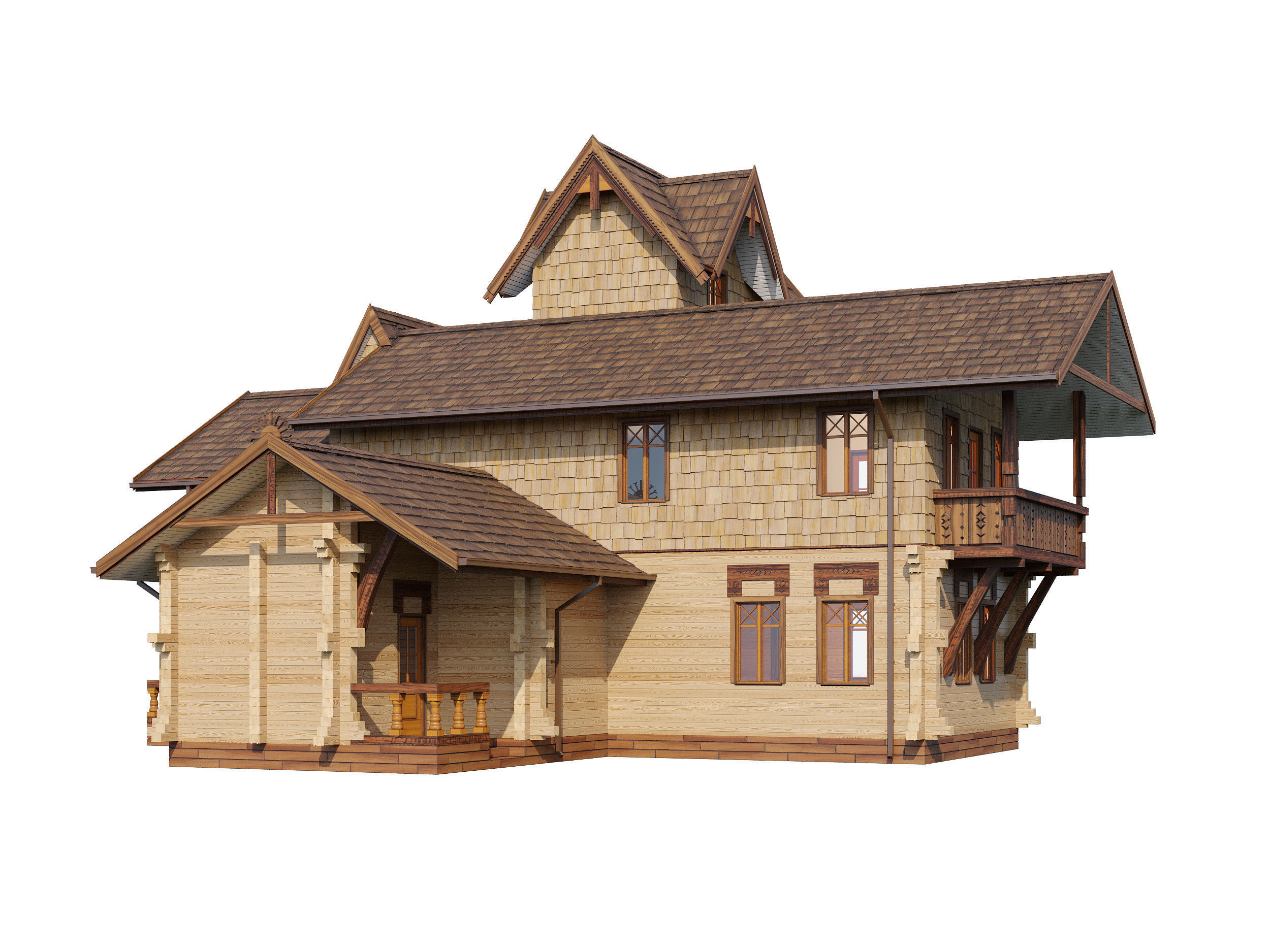Wood house 3D model_15
