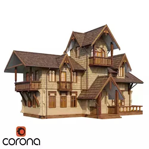 Wood house 3D model