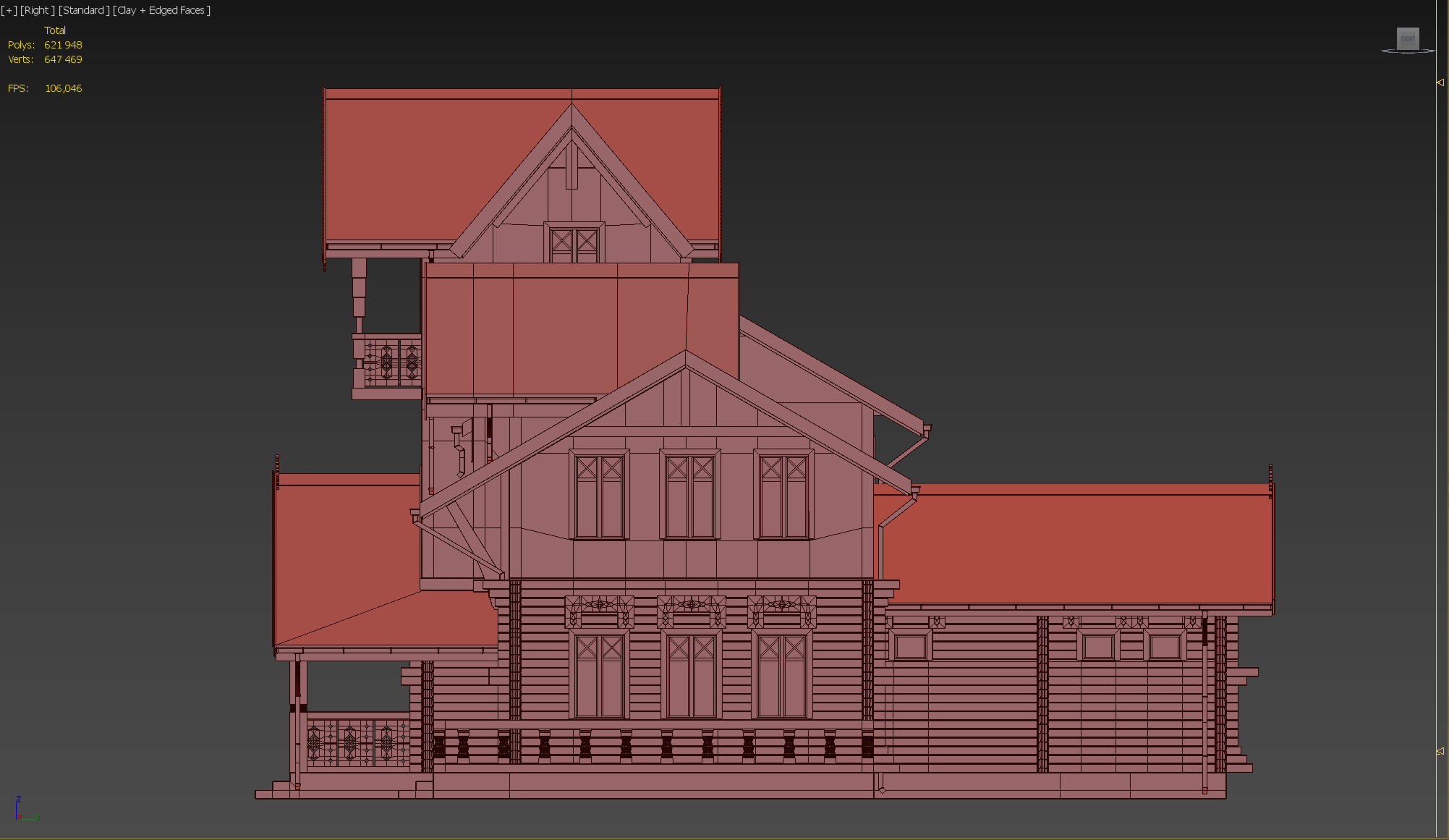 Wood house 3D model_27