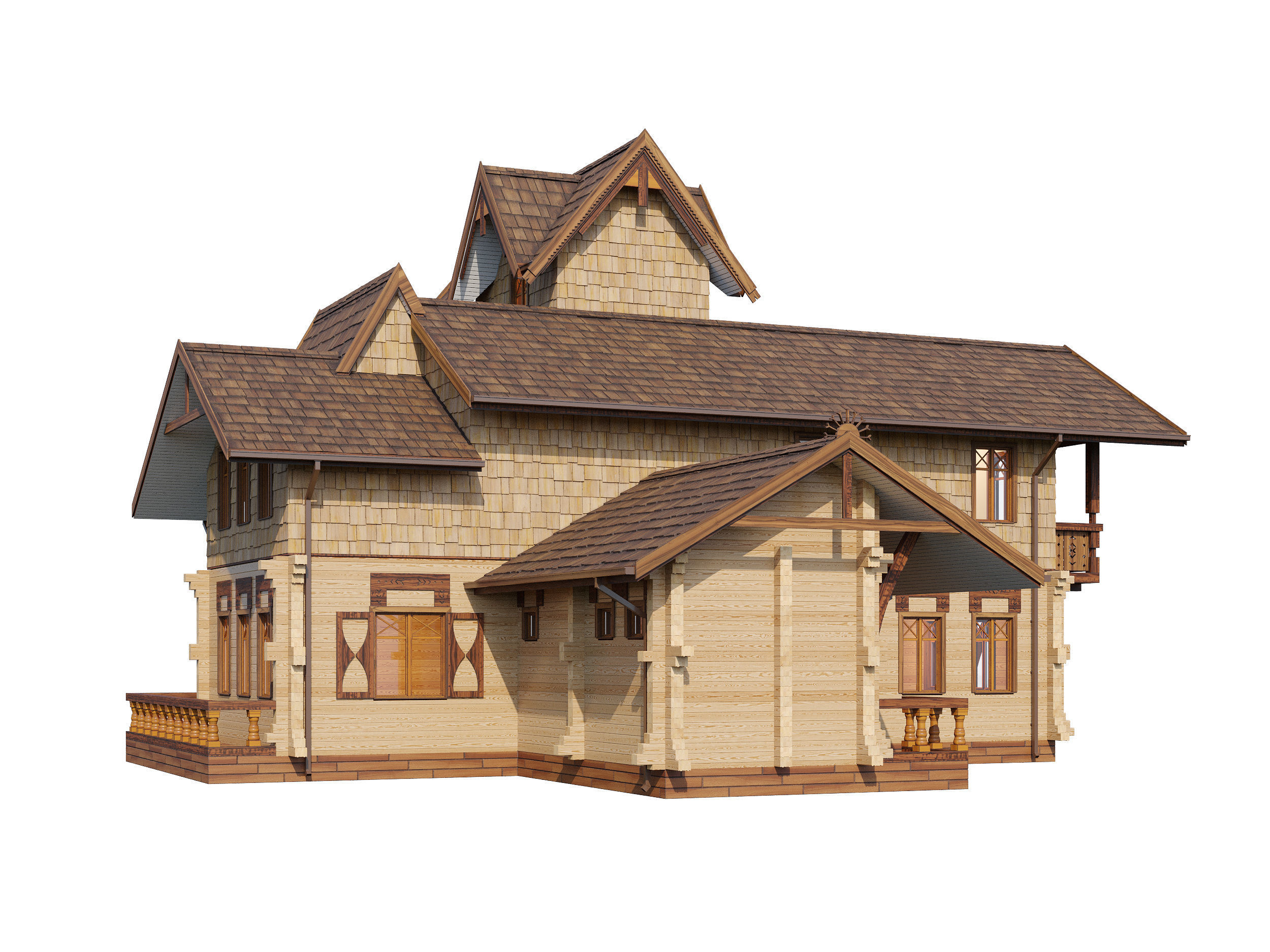 Wood house 3D model_13
