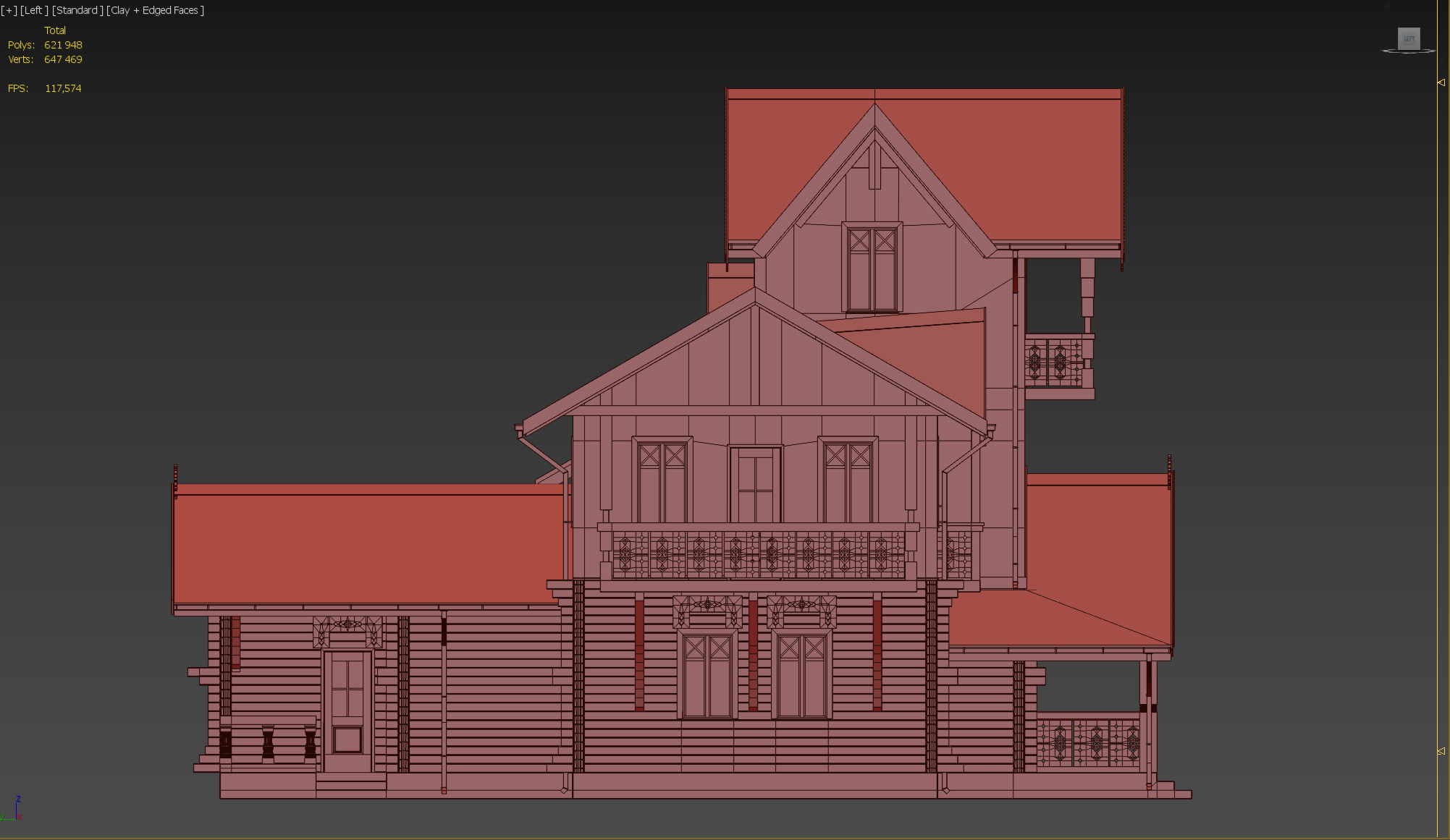Wood house 3D model_29