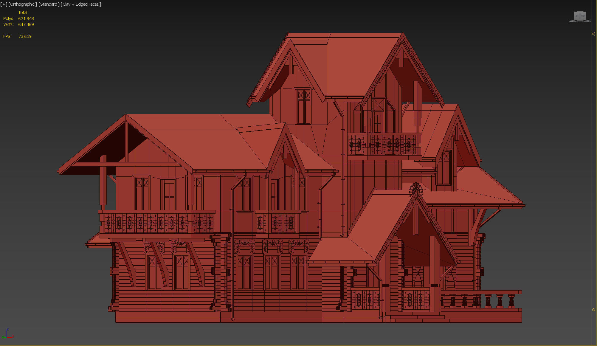 Wood house 3D model_17
