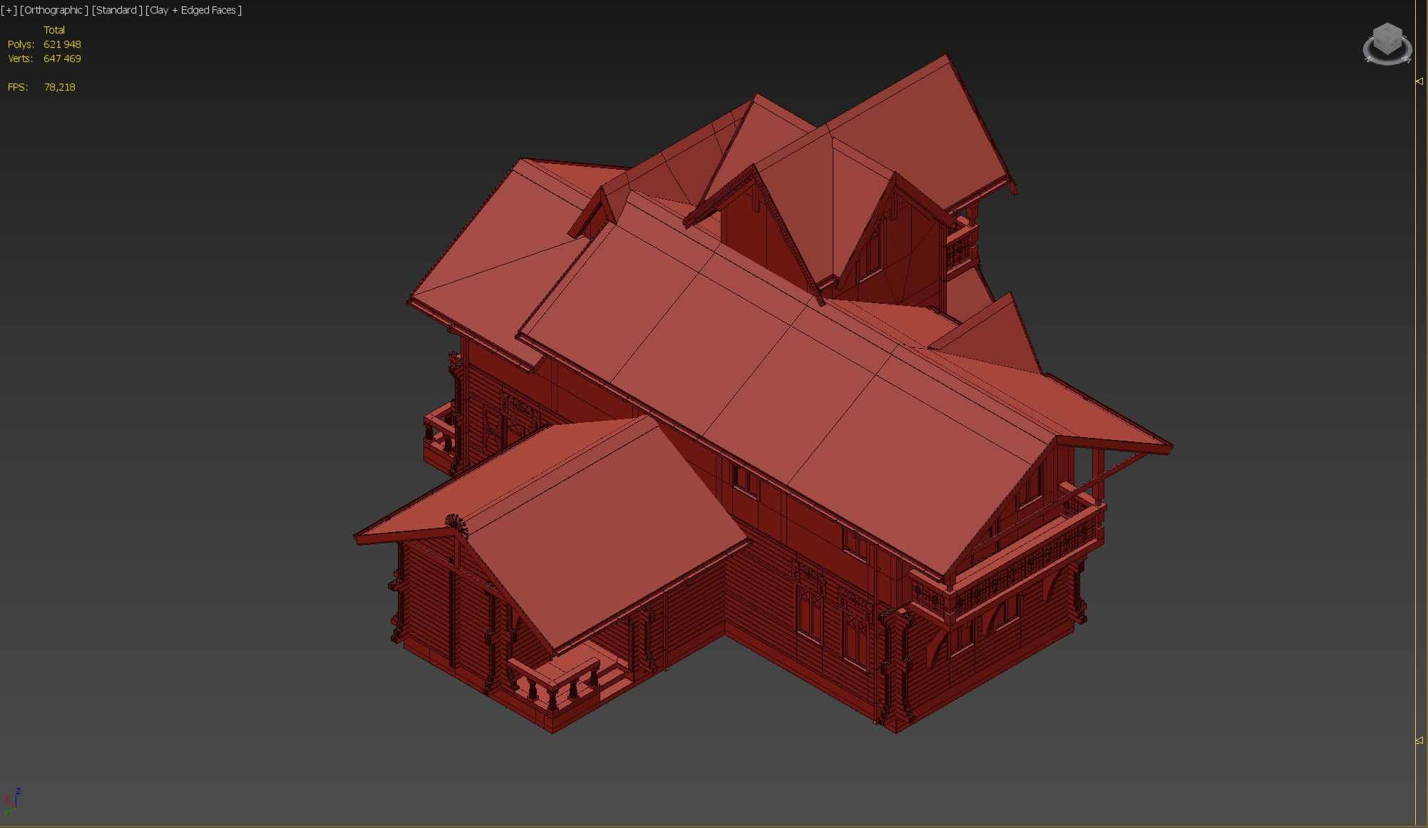 Wood house 3D model_34