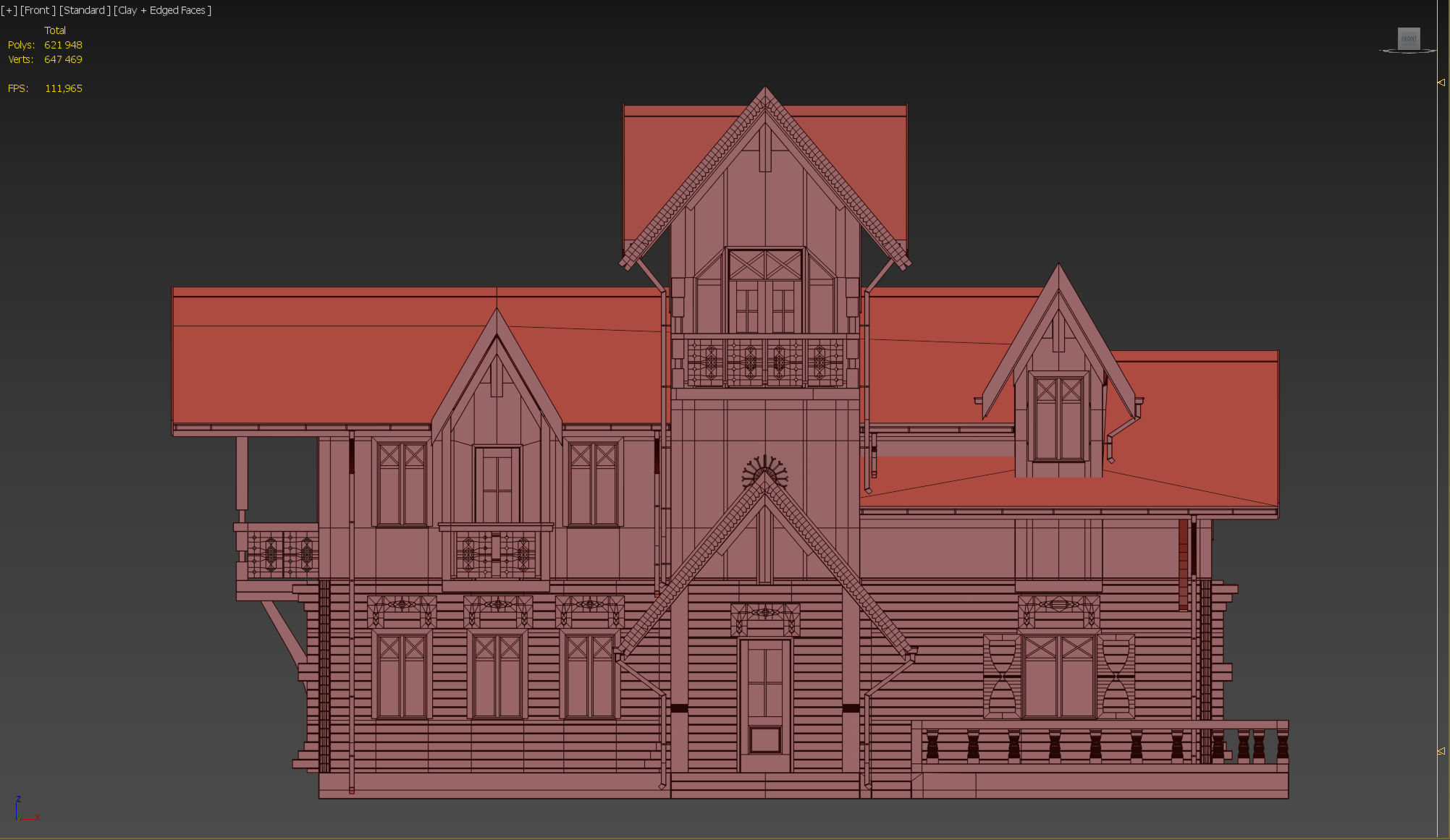 Wood house 3D model_16