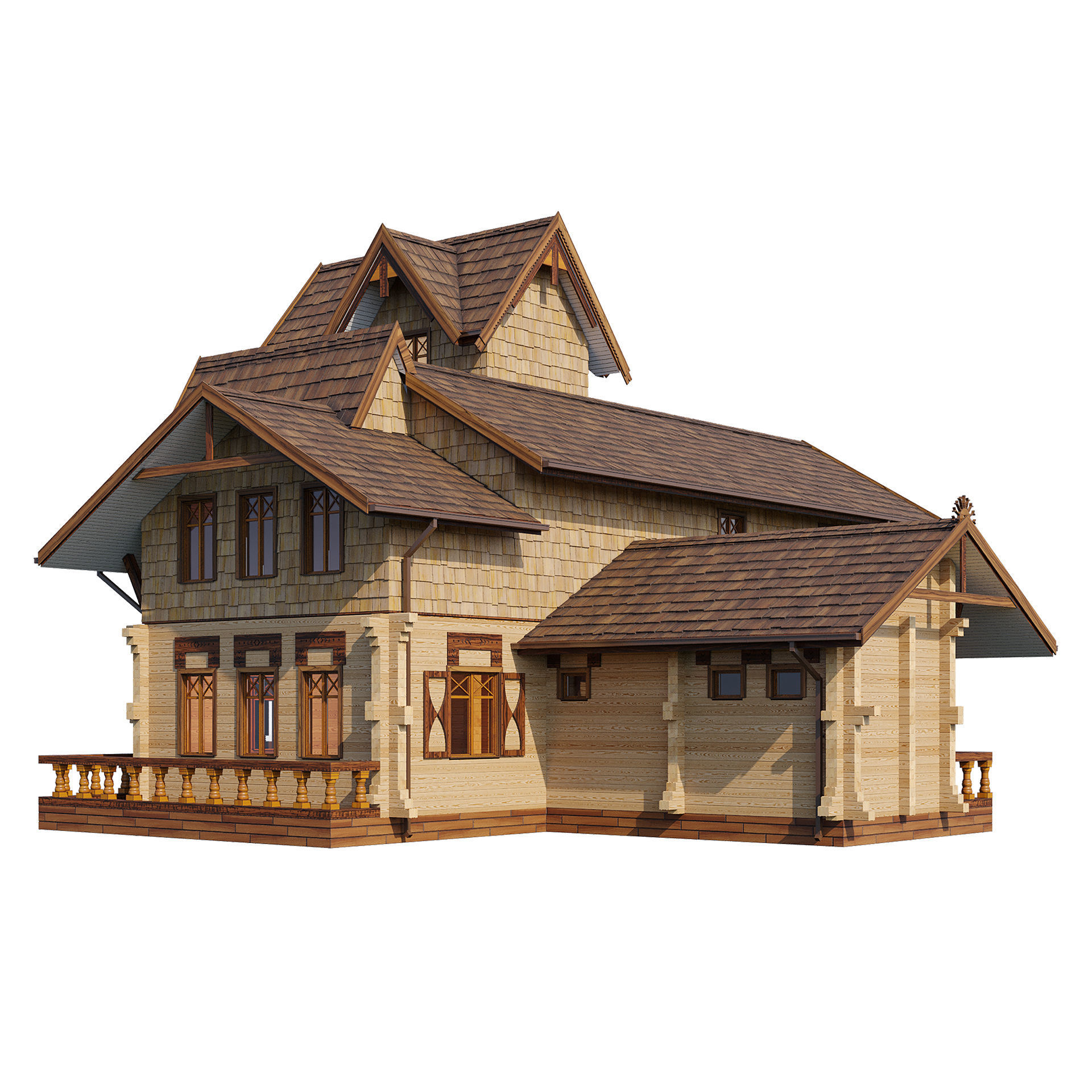 Wood house 3D model_14