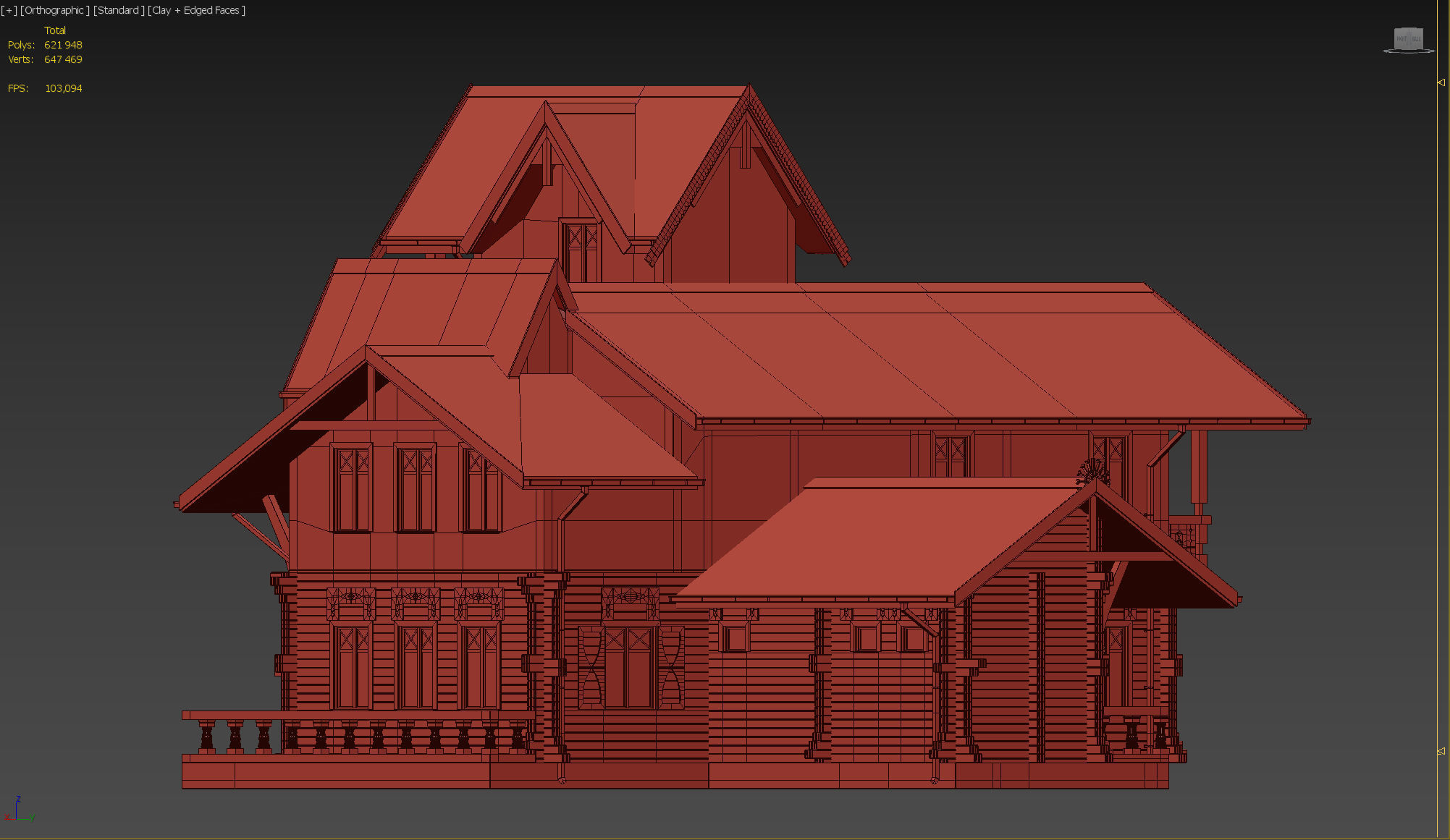 Wood house 3D model_19