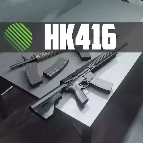 HK416 low poly ar - rifle