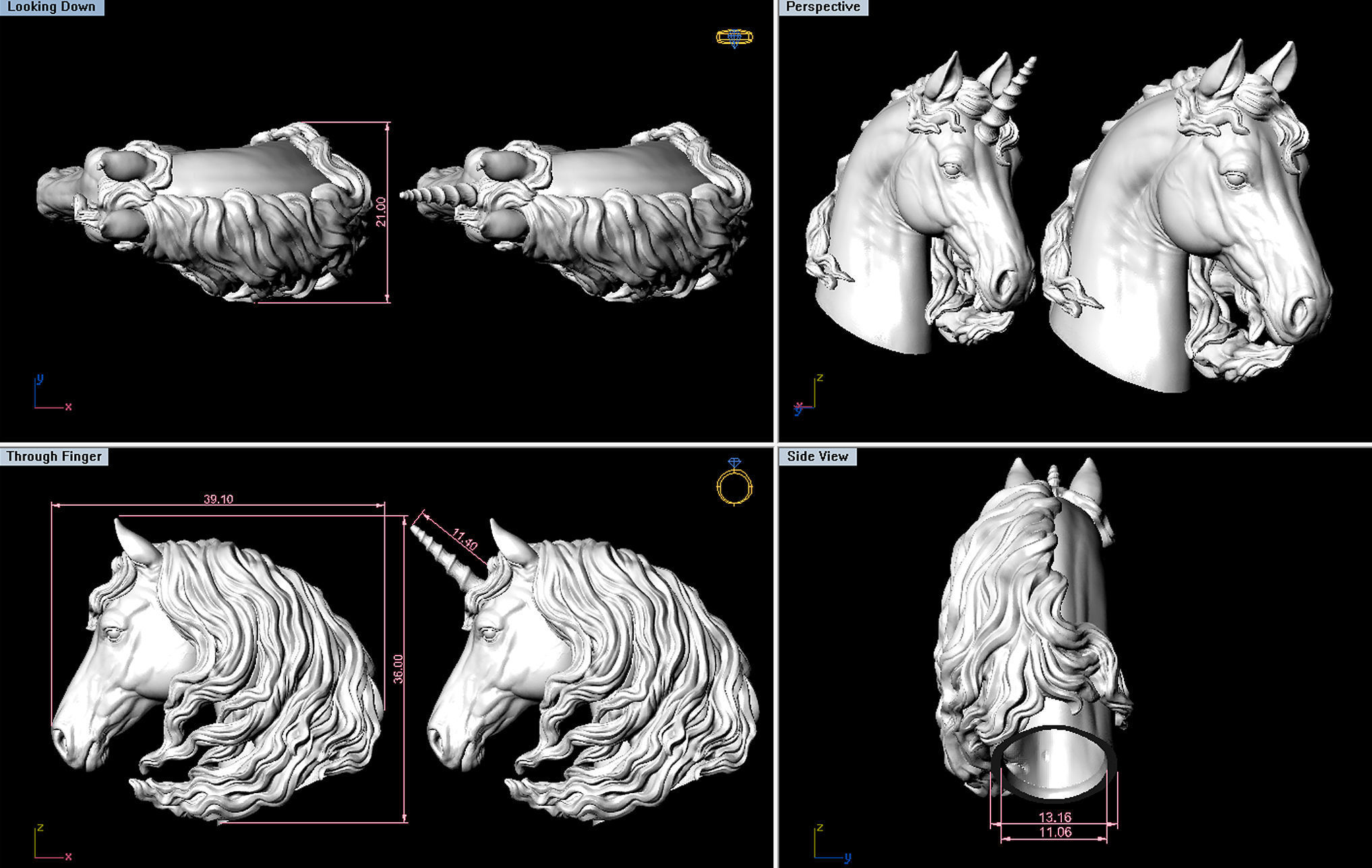 Horse and Unicorn  Head  3D print model_8