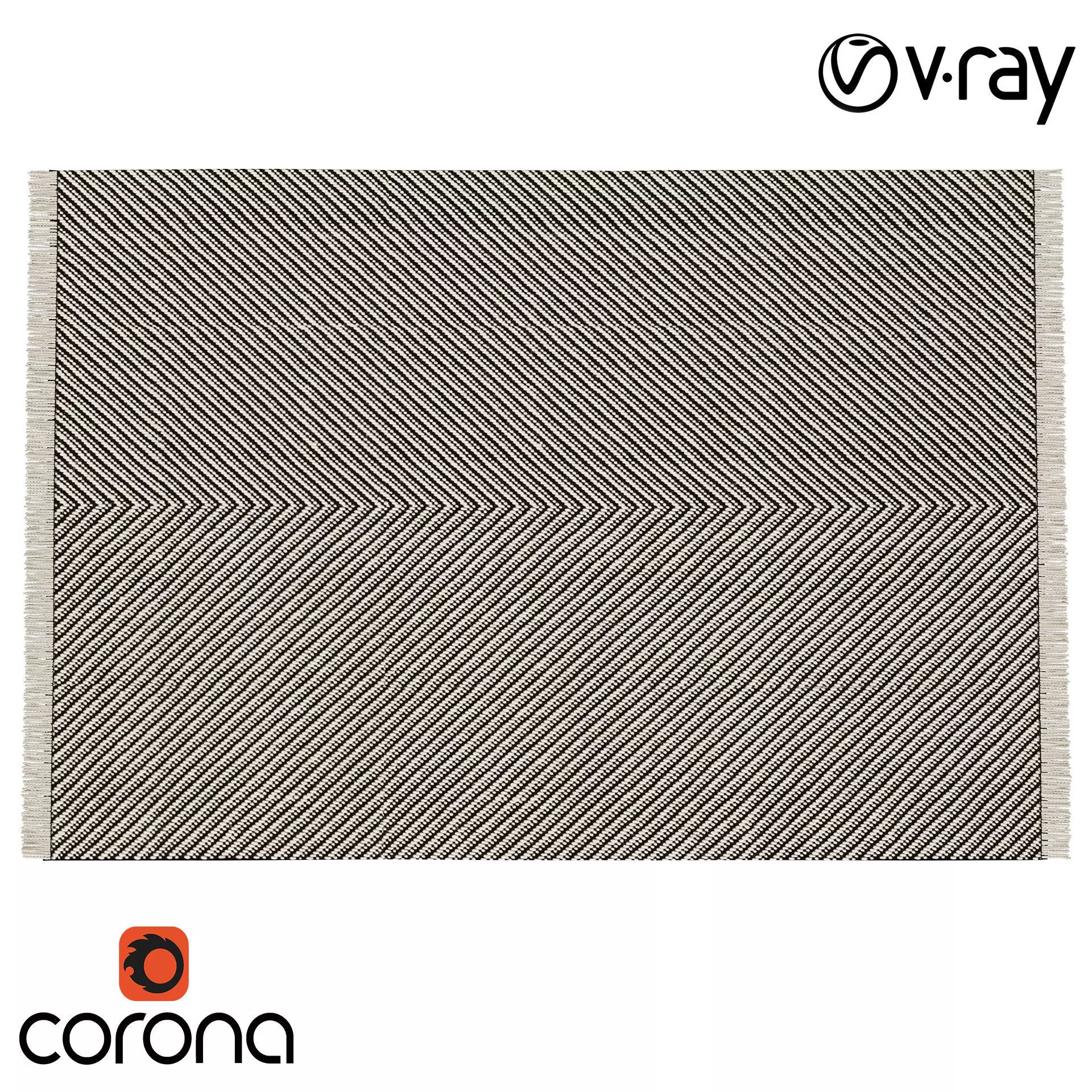 Chevron Woven Area Rug 3D model_0